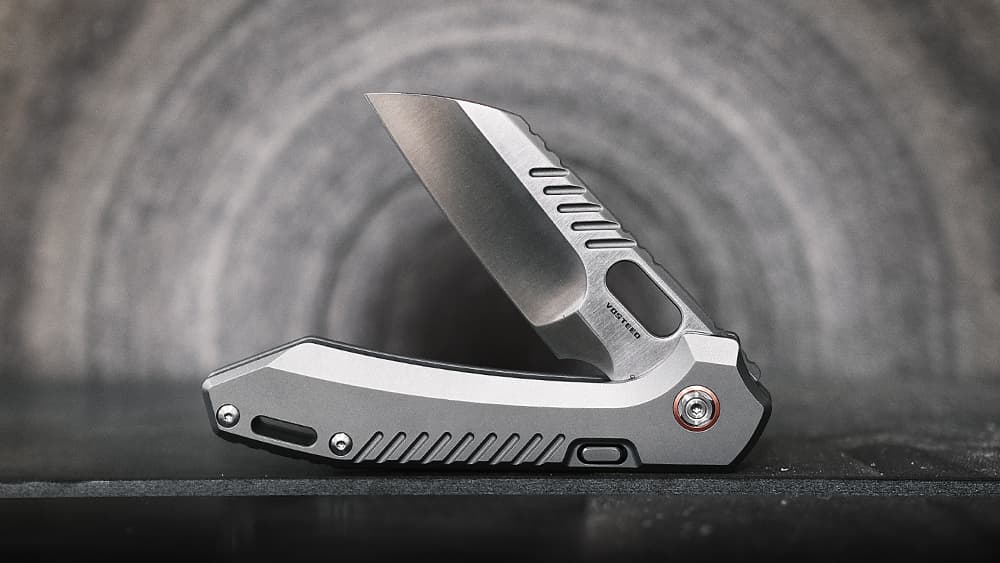 A modern folding pocket knife shown in open position