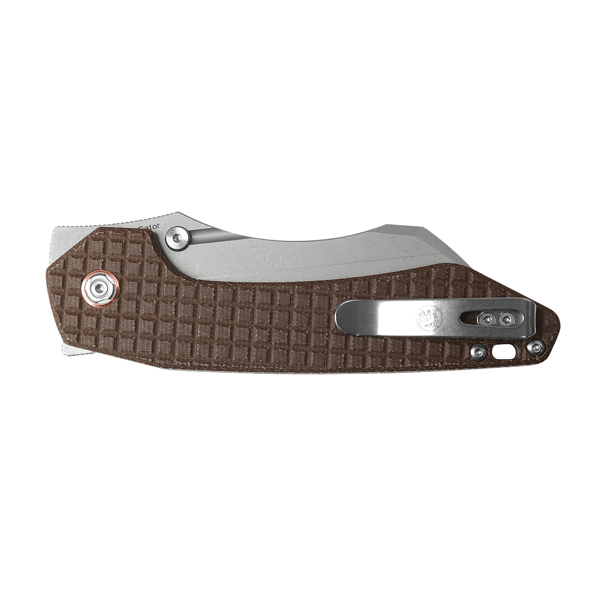 Vosteed Gator Knife Closed, Brown Micarta Handle