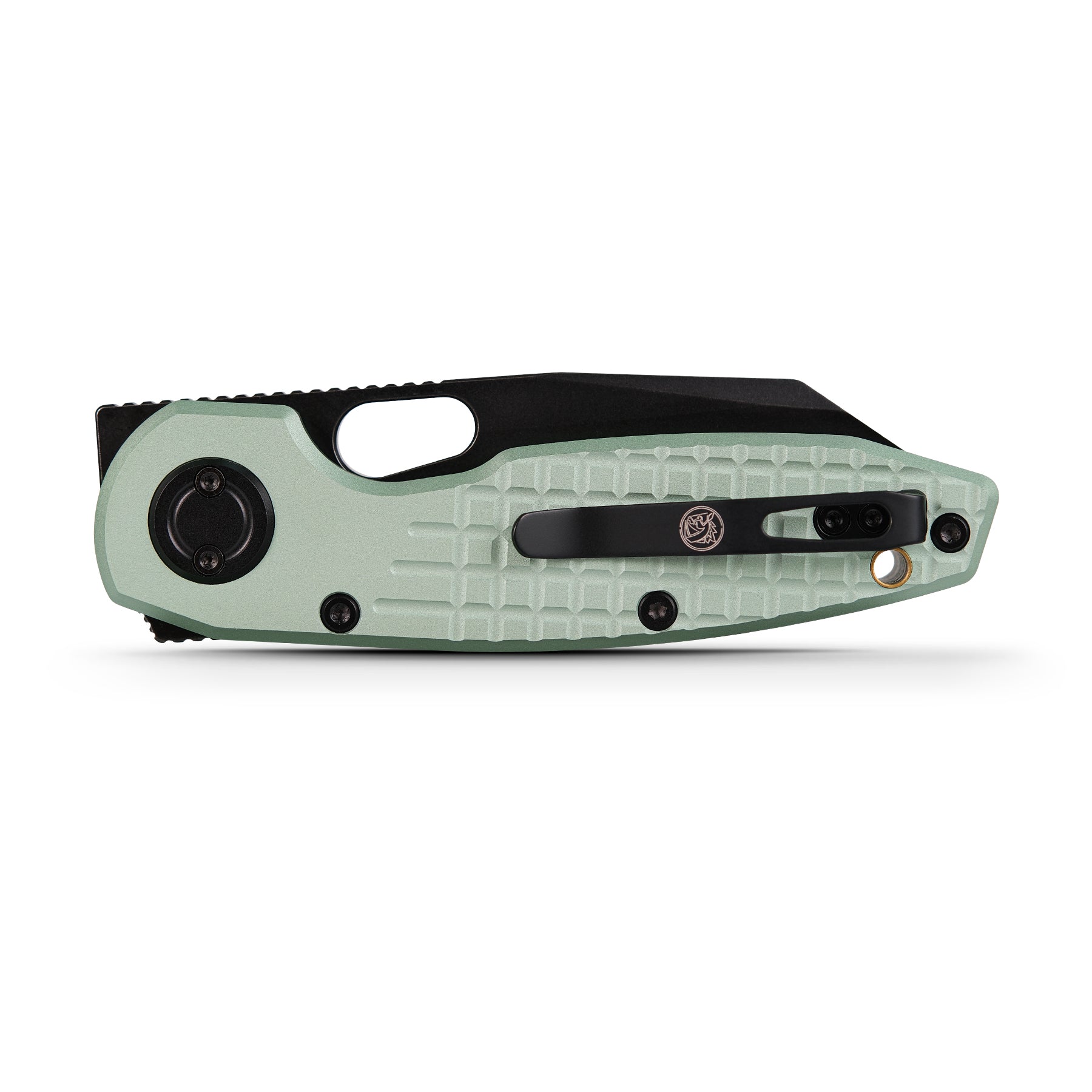 Vosteed Ankylo knife with green aluminum handle and Vanchor Lock