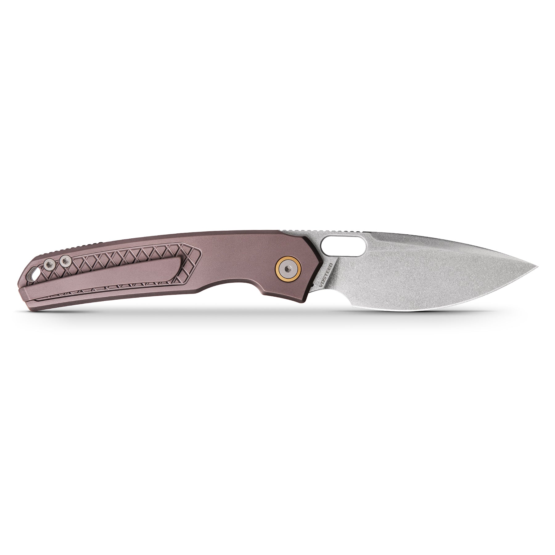Vosteed Psyop knife with purple titanium handle