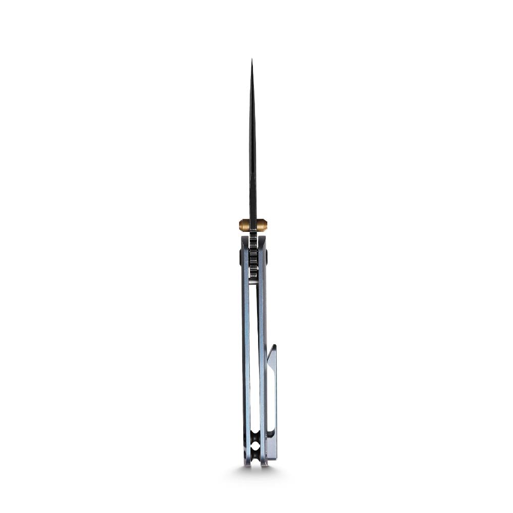 Vosteed Vallhund knife side profile, titanium frame lock blade