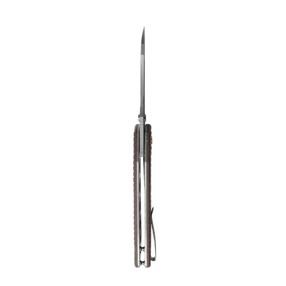 Vosteed Gator knife profile view, blade and handle