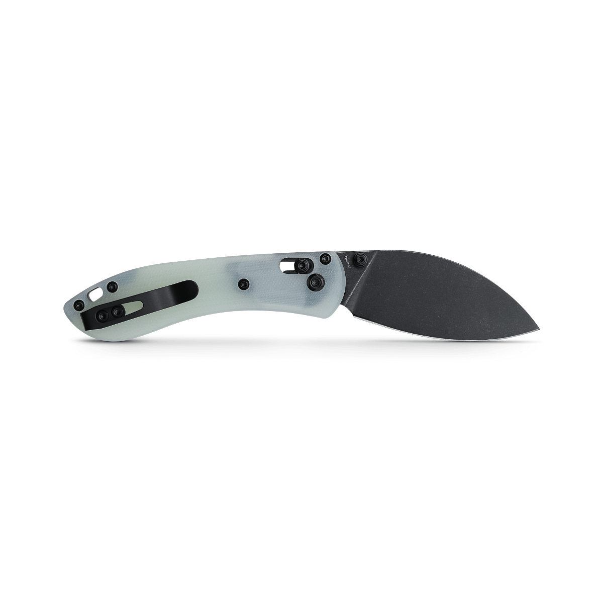 Vosteed Mini Nightshade knife with black blade and jade G10 handle