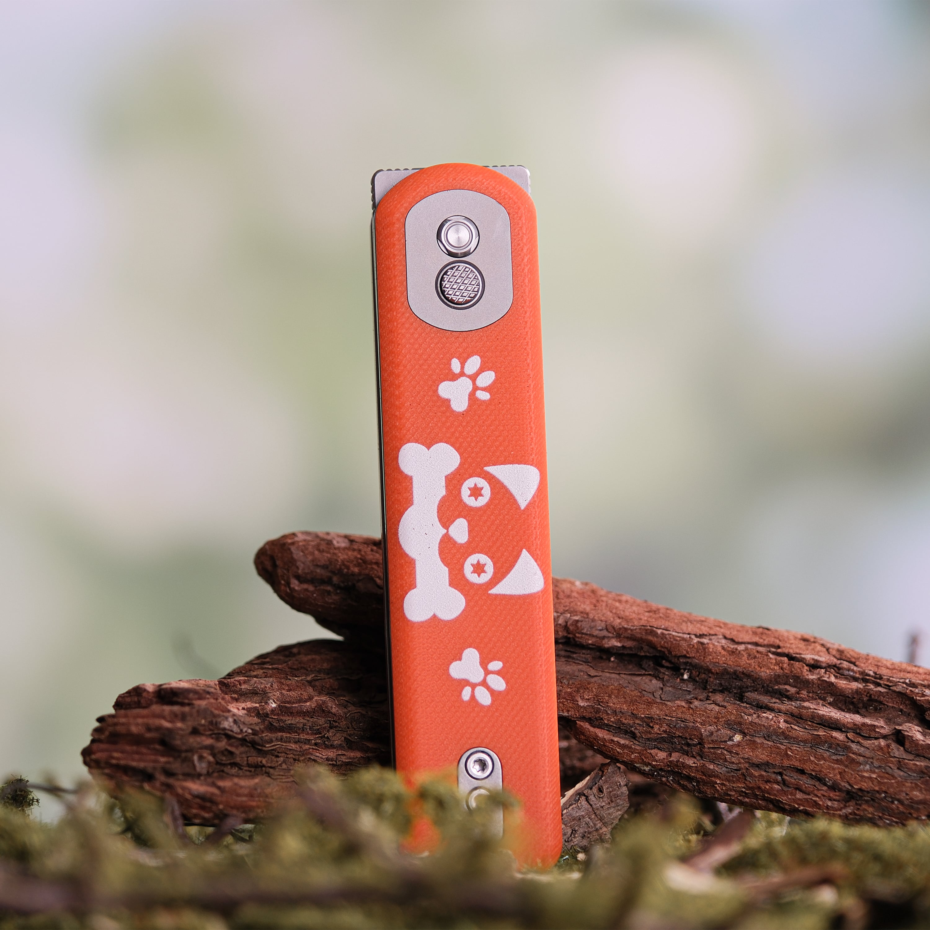 Vosteed Corgi Knife - Orange Handle with Corgi Pattern