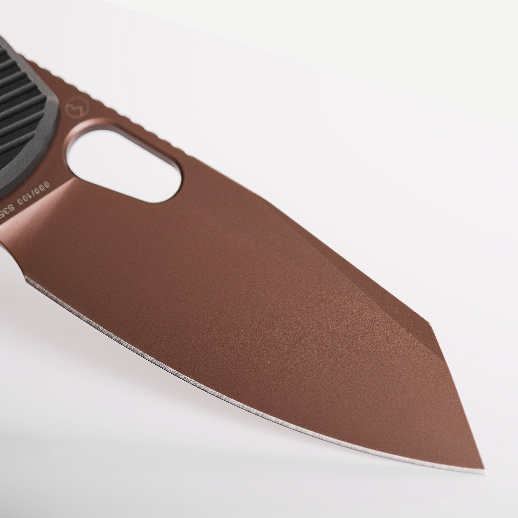 Vosteed Ankylo Pocket Knife Copper PVD Blade Close-up