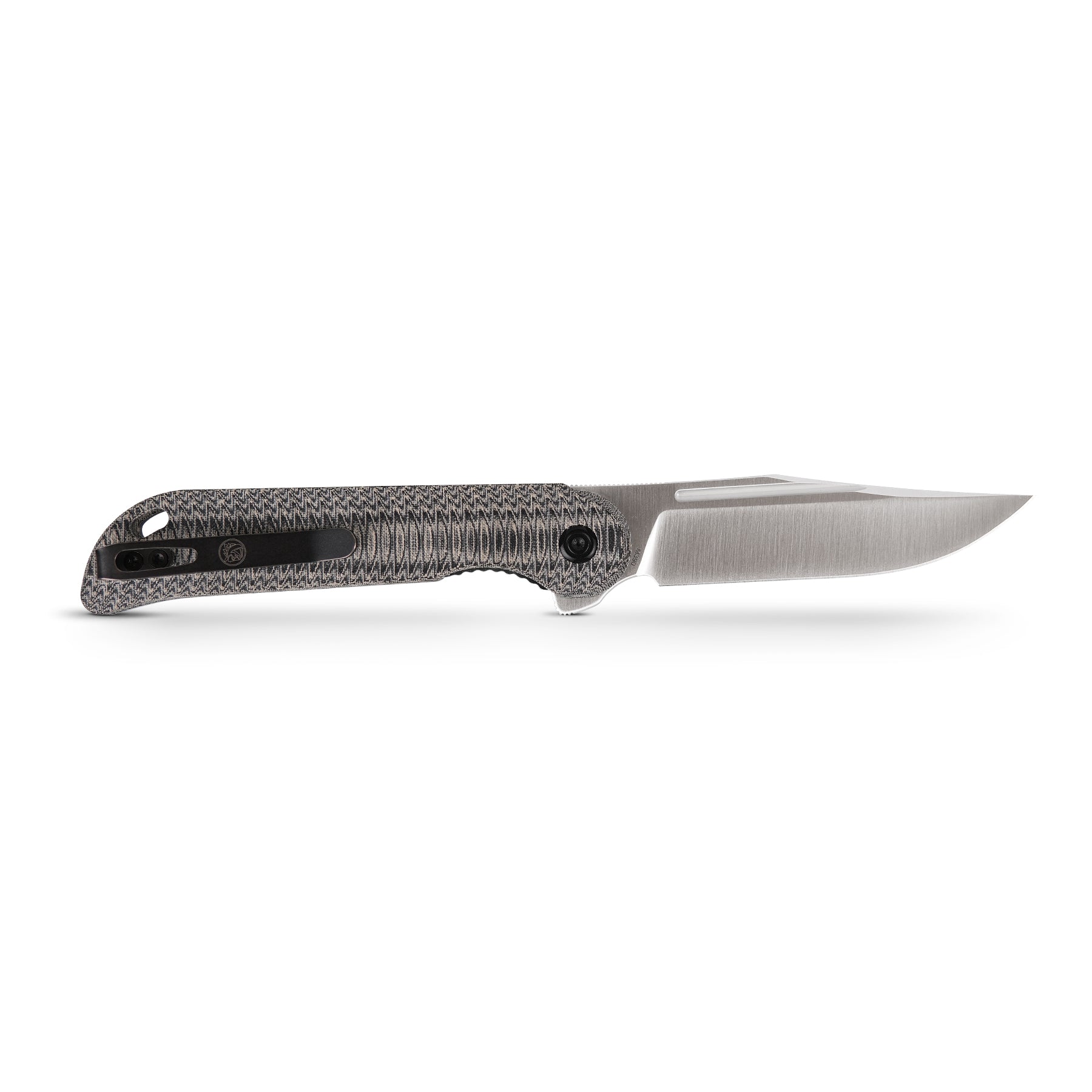 Bellamy knife open, Micarta handle and M390 blade