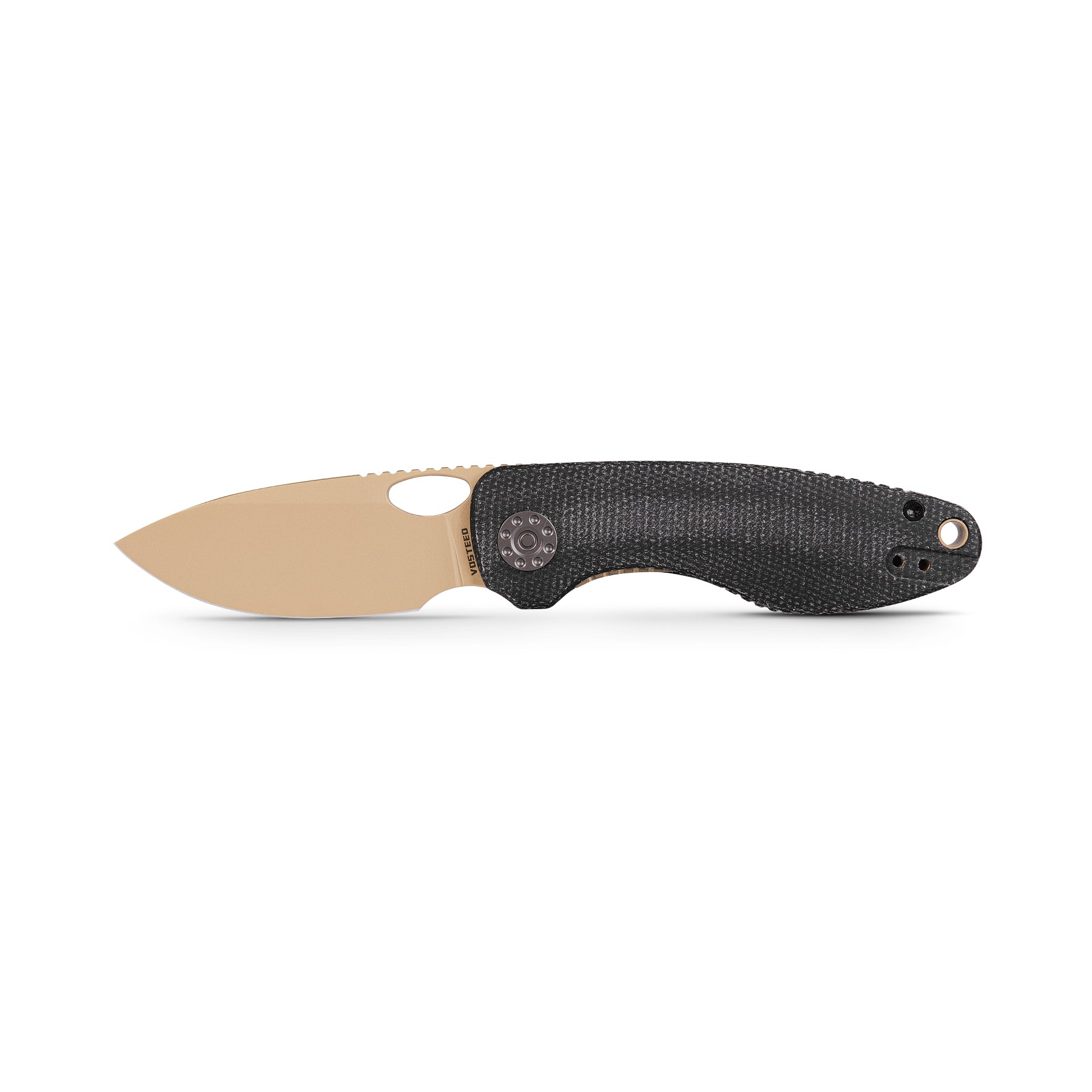 Vosteed Acorn Liner Lock Knife - Black Micarta Handle