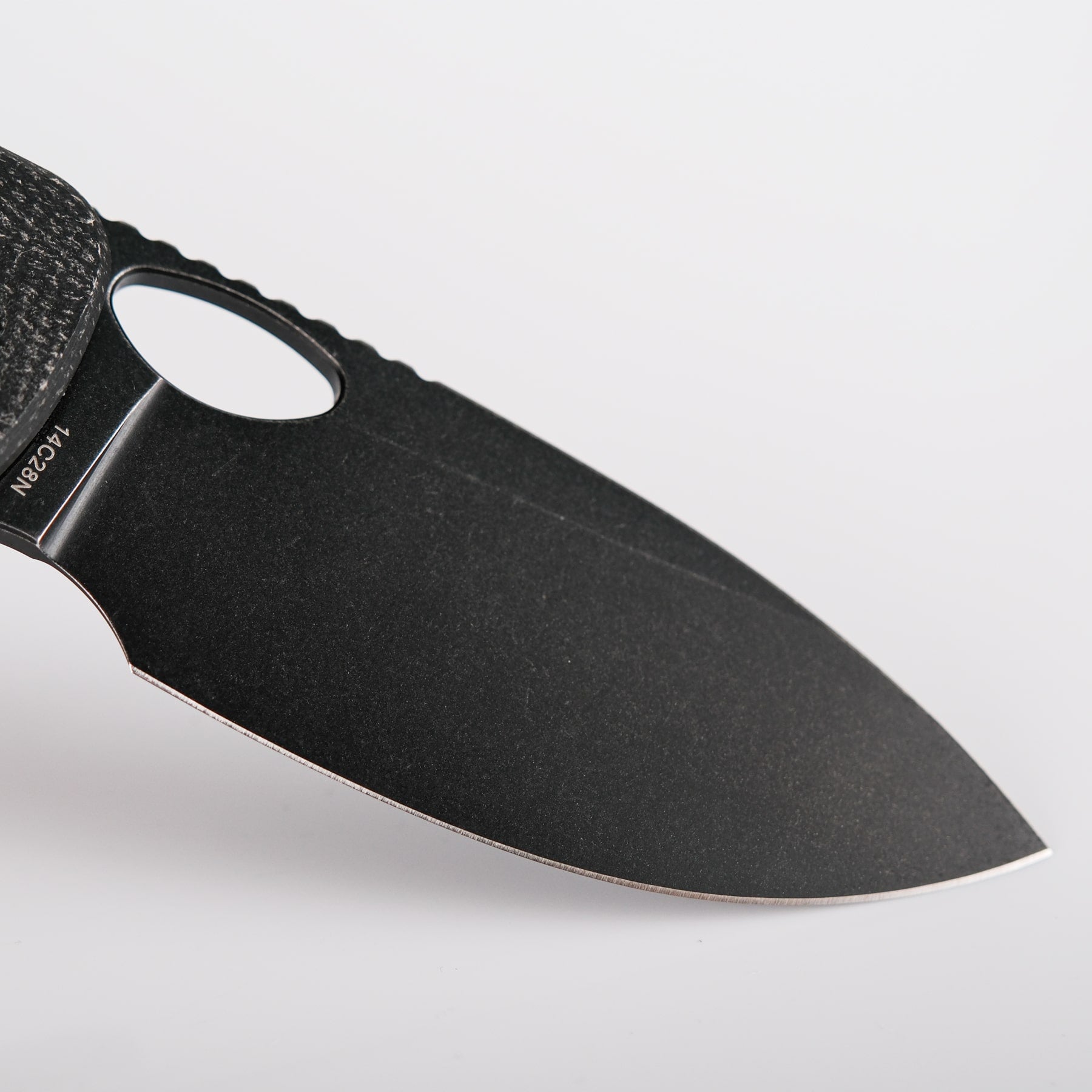 Vosteed Acorn knife blade detail, 14C28N steel, drop point
