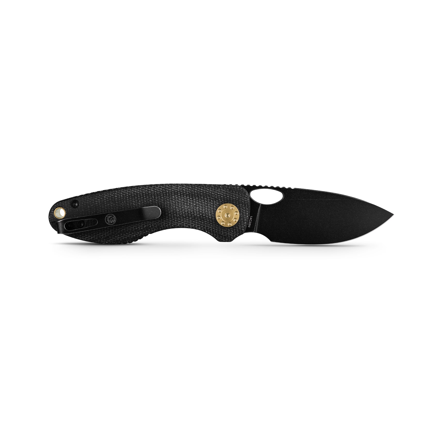 Vosteed Acorn EDC knife with black blade and micarta handle