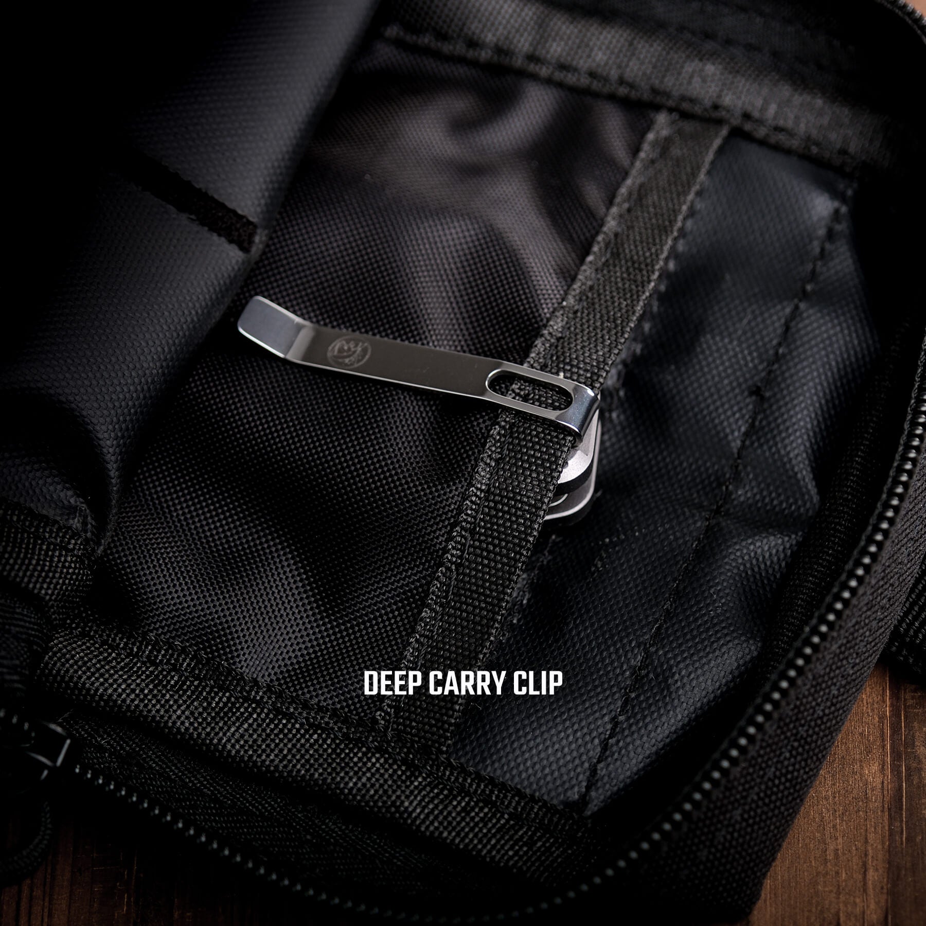 Vosteed Akita knife deep carry pocket clip detail