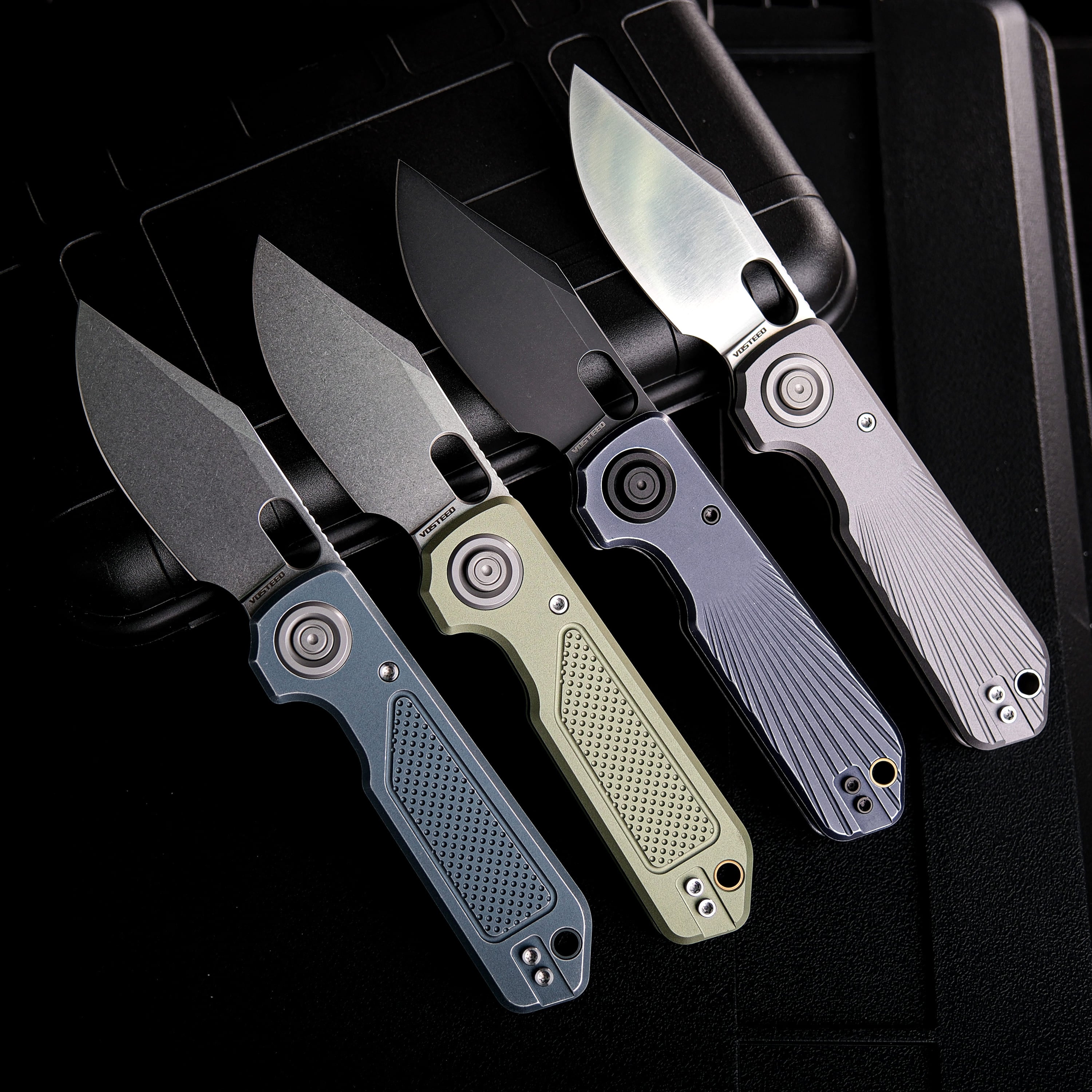 Vosteed Akita knife collection: S35VN blades with different handle colors