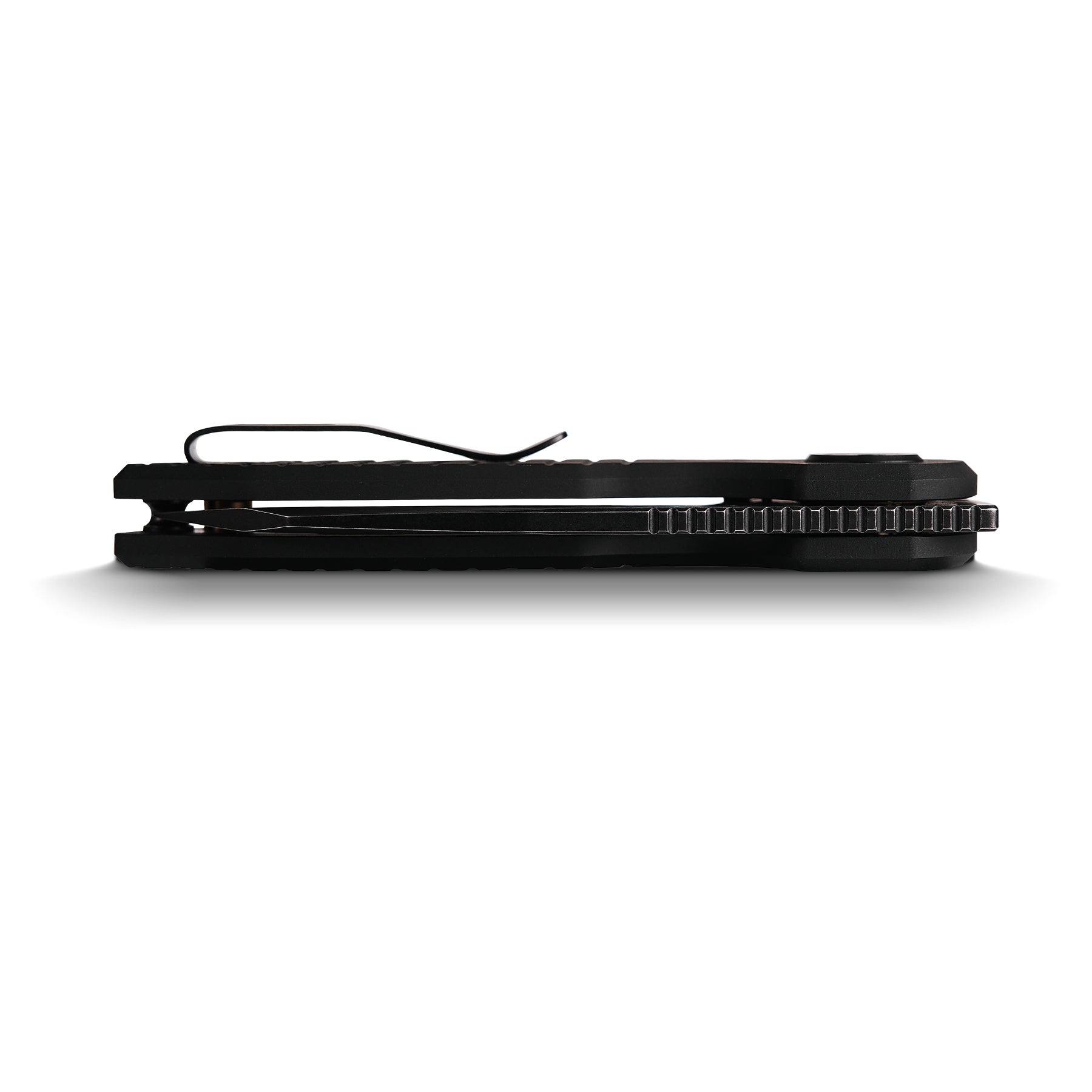 Vosteed Ankylo knife side view - Black handle and clip