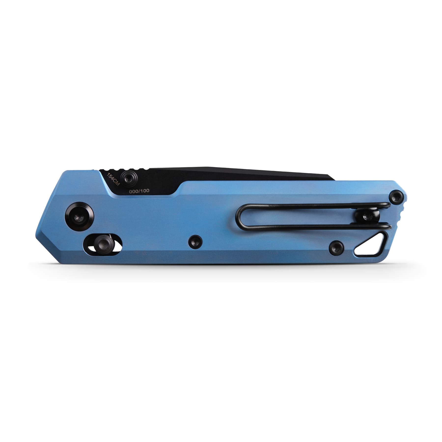 BLADEHQ Exclusive Vosteed Parallel Zero Forks Crossbar Lock Knife Blue Titanium (3" Black) A3512