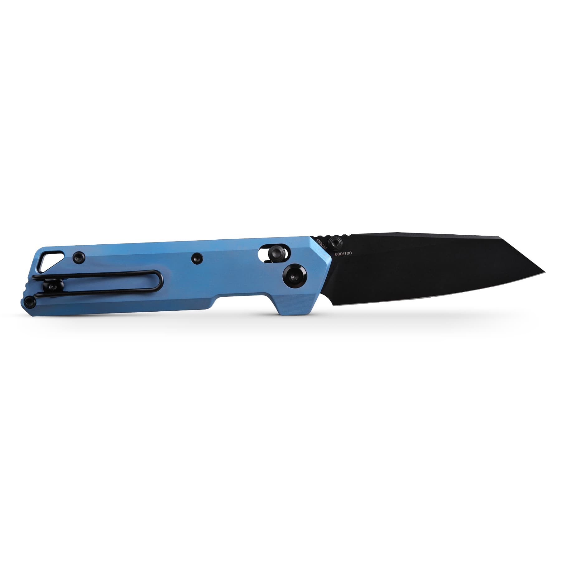 BLADEHQ Exclusive Vosteed Parallel Zero Forks Crossbar Lock Knife Blue Titanium (3" Black) A3512