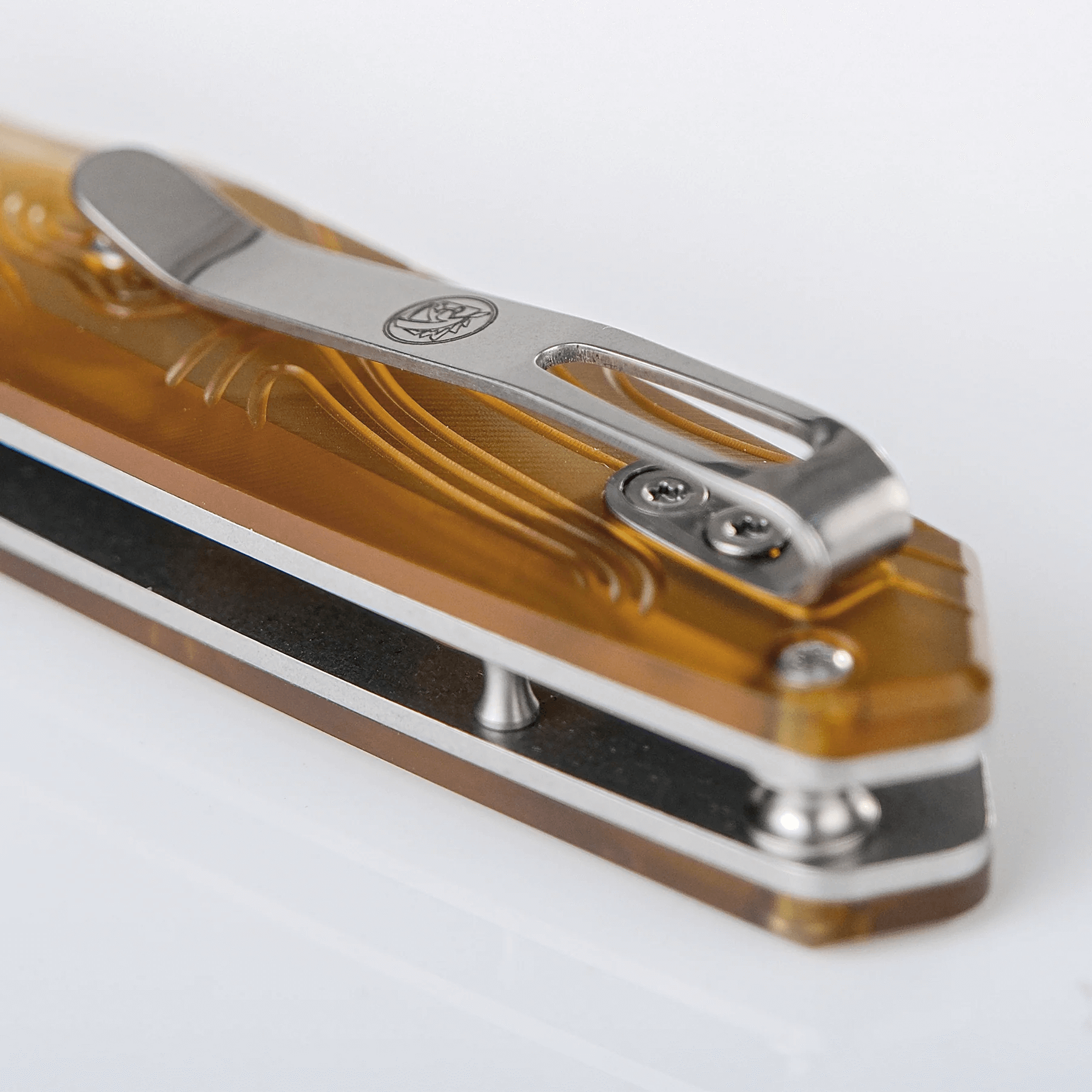 COUNTY COMM exclusive Vosteed Talarurus Folding Knife Black PEI Handle 14C28N Stonewash Finish A2705