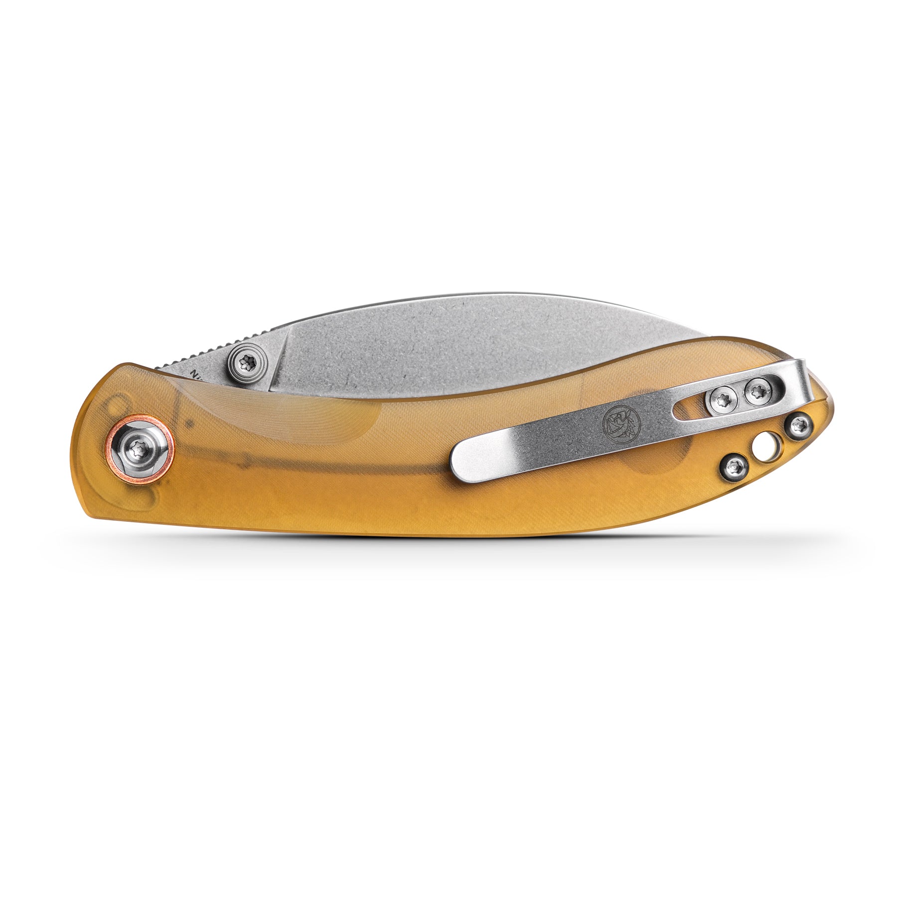 Vosteed Large Nightshade: Amber Ultem handle folding knife