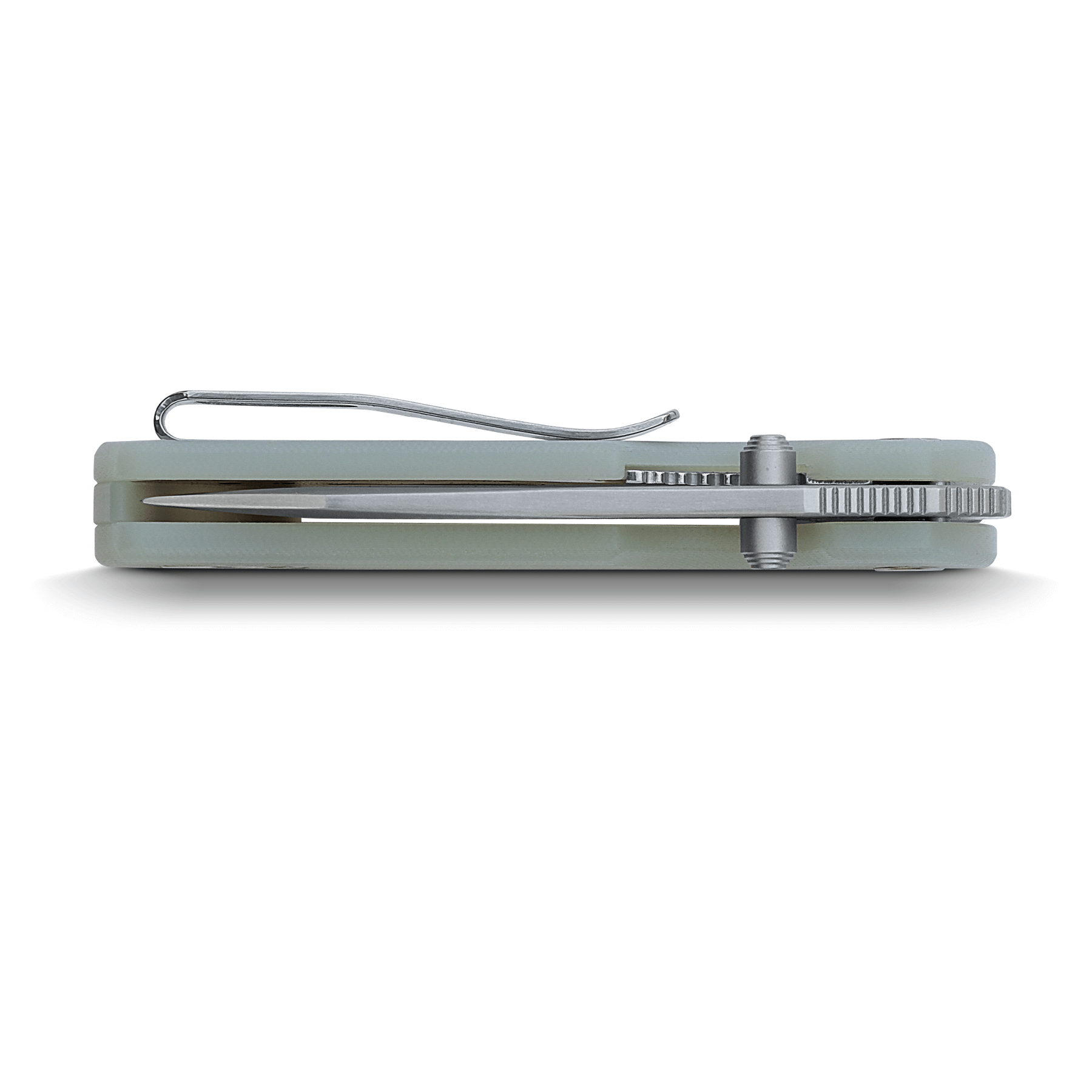 Vosteed Chipmunk knife side profile with jade G10 handle