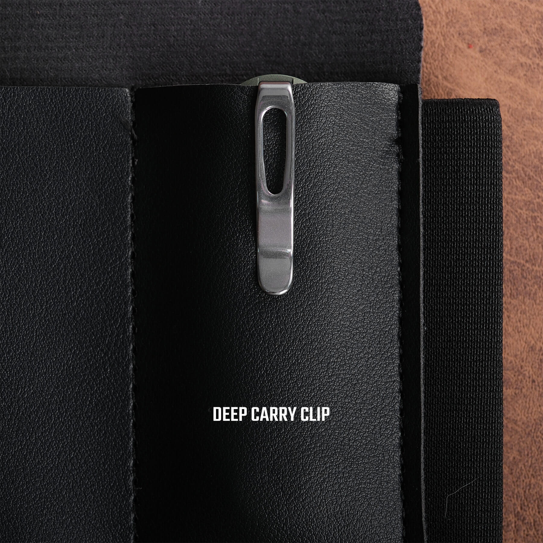 Corgi V knife deep carry clip detail