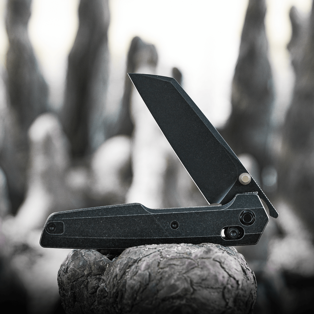 Vosteed Dachshund knife with open M390 blade and titanium handle