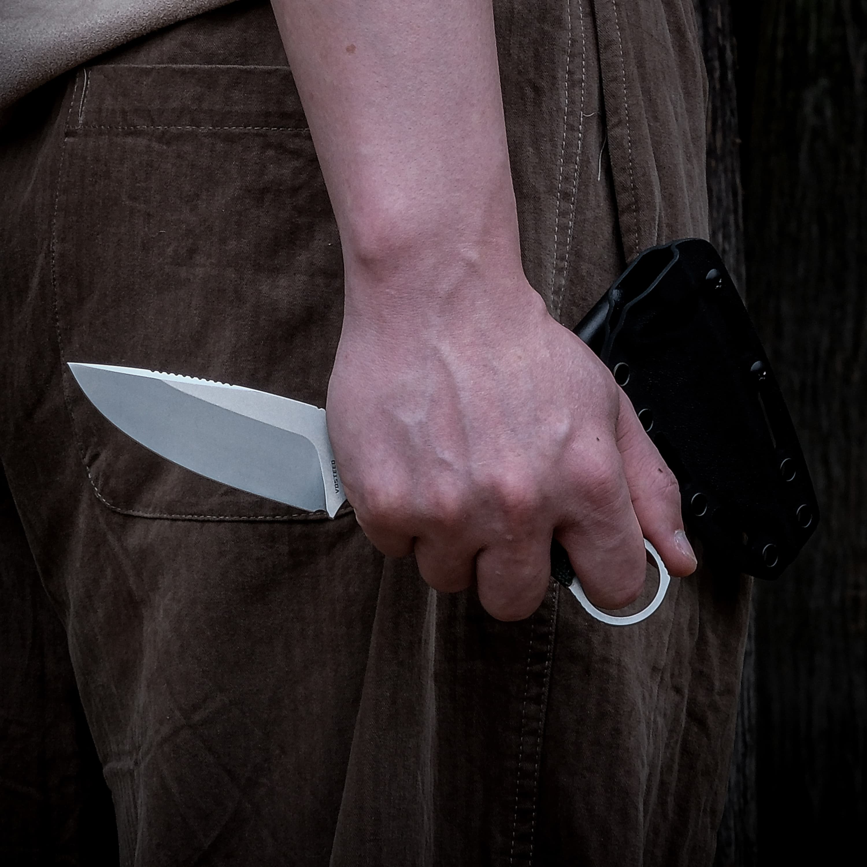 Fullback - Fixed Blade Knife (3.48" Nitro-V Blade & Micarta Handle) - D0302