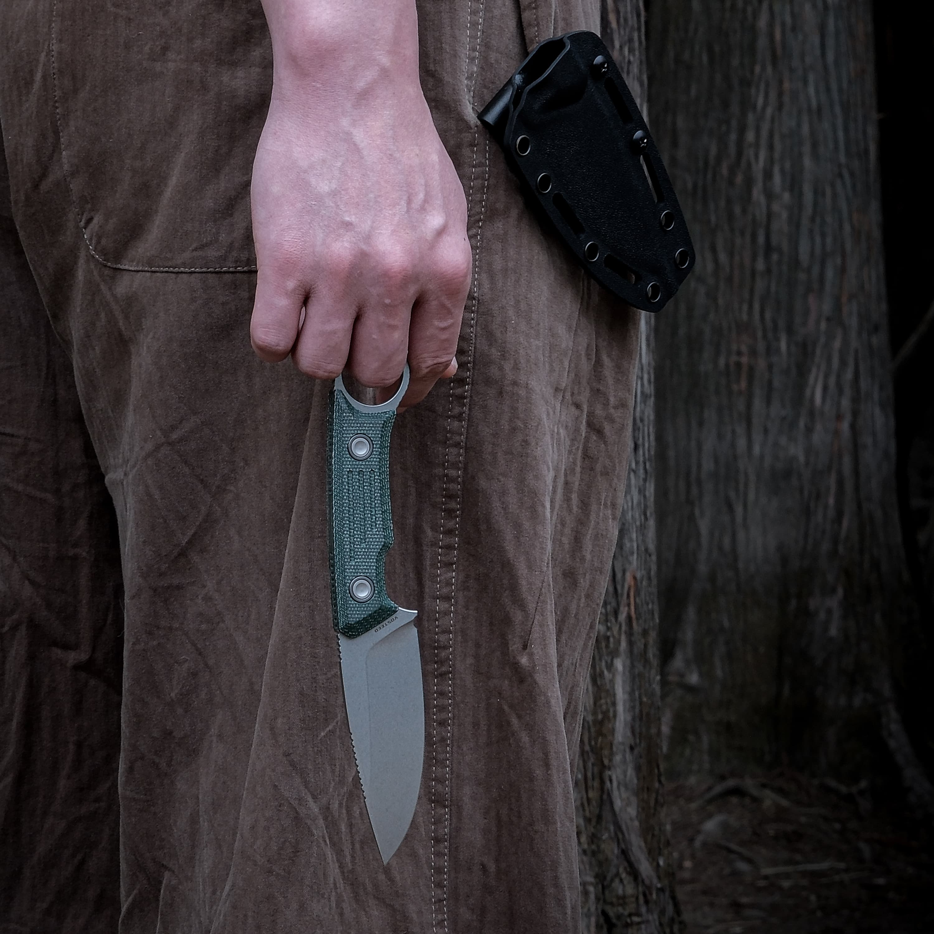 Fullback - Fixed Blade Knife (3.48" Nitro-V Blade & Micarta Handle) - D0302