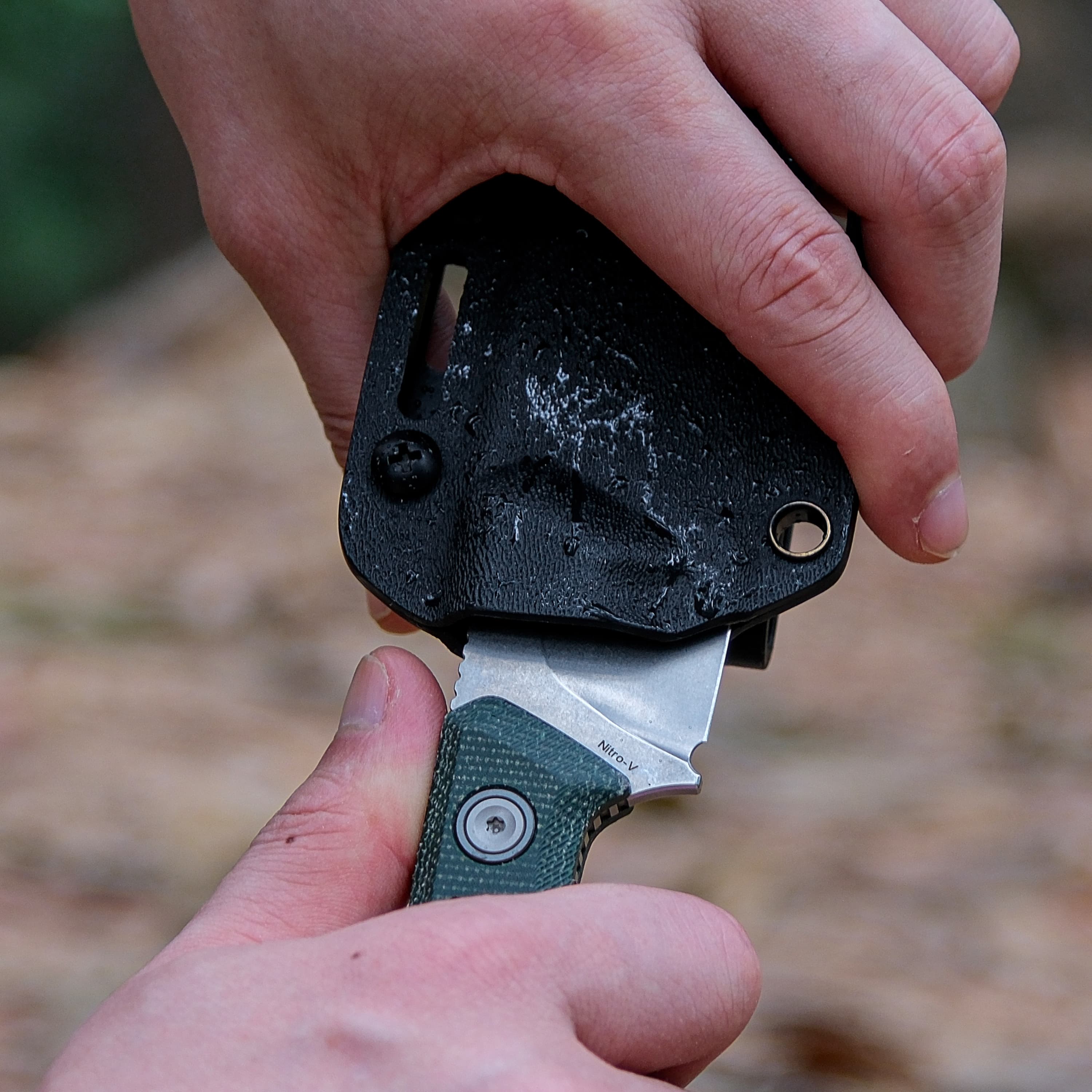 Fullback - Fixed Blade Knife (3.48" Nitro-V Blade & Micarta Handle) - D0302