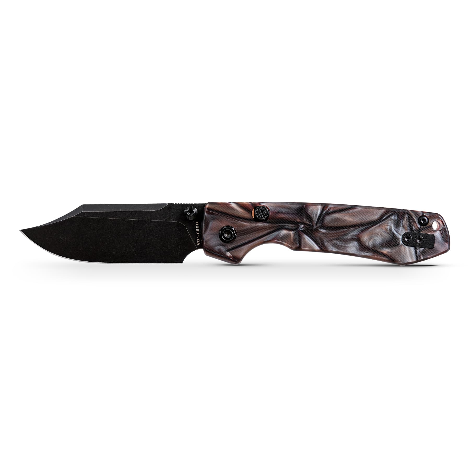 Going Gear Exclusive Vosteed Raccoon® Folding Knife 3.25in 14C28N Steel Raffir Noble Handles Top Liner Lock A2916