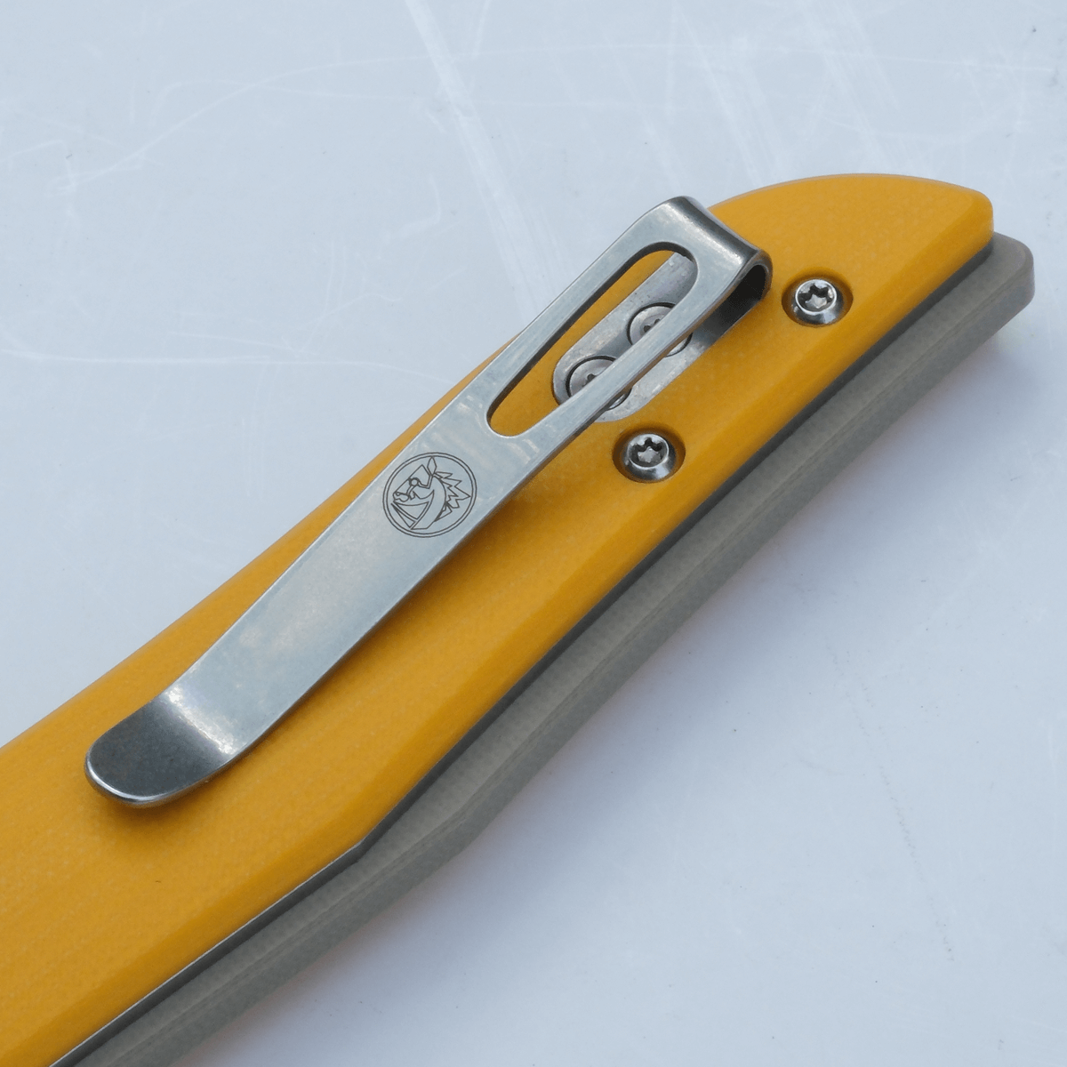 Vosteed Griffin Knife - Detail of Pocket Clip & G10 Handle