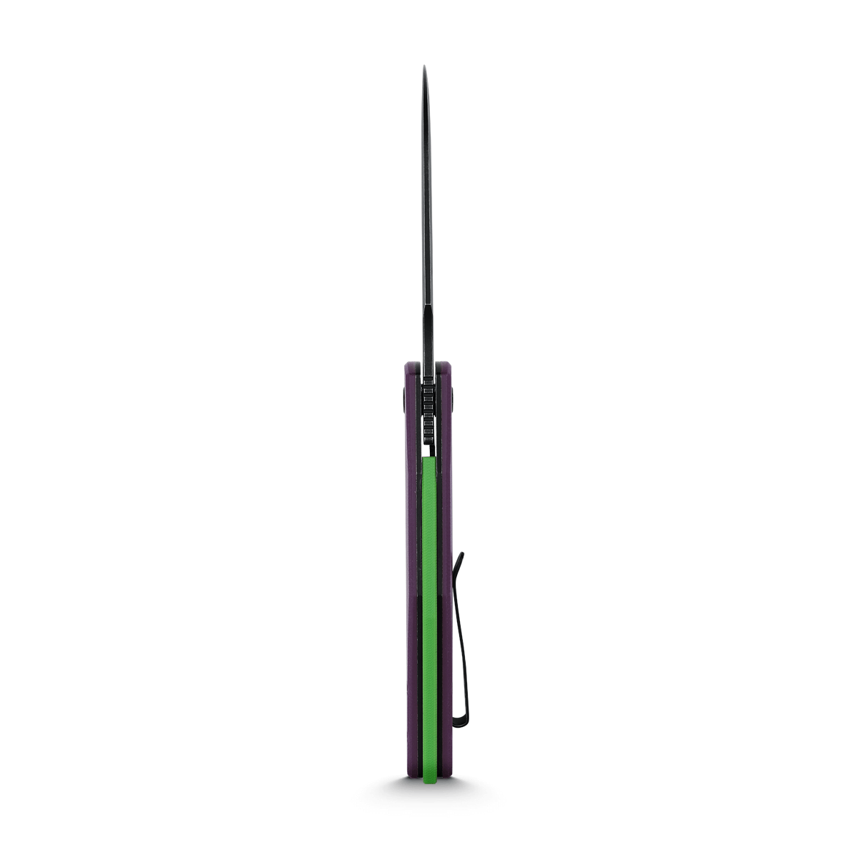 Vosteed Griffin knife side profile, purple G10 handle