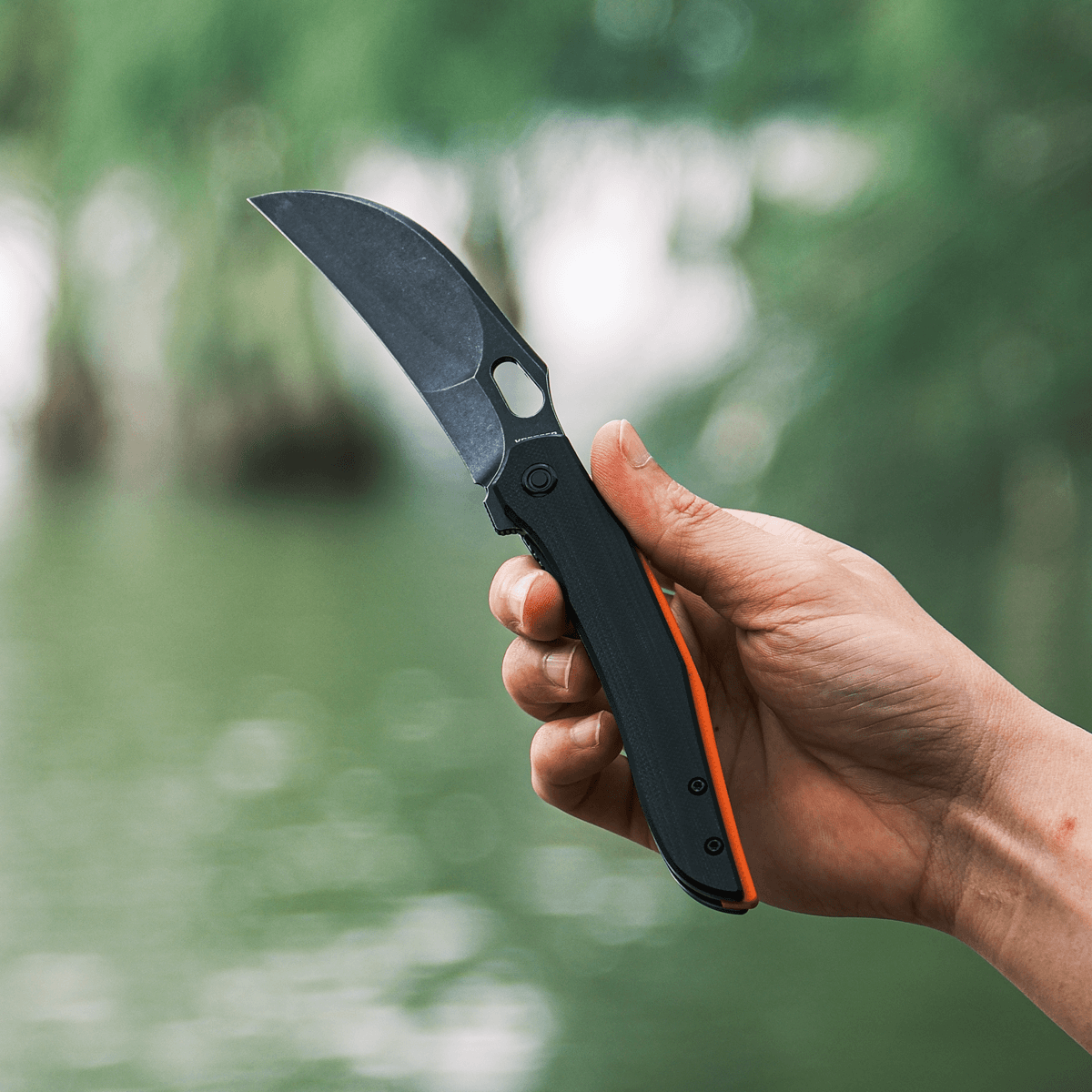 Vosteed Griffin Hawkbill Knife in Hand