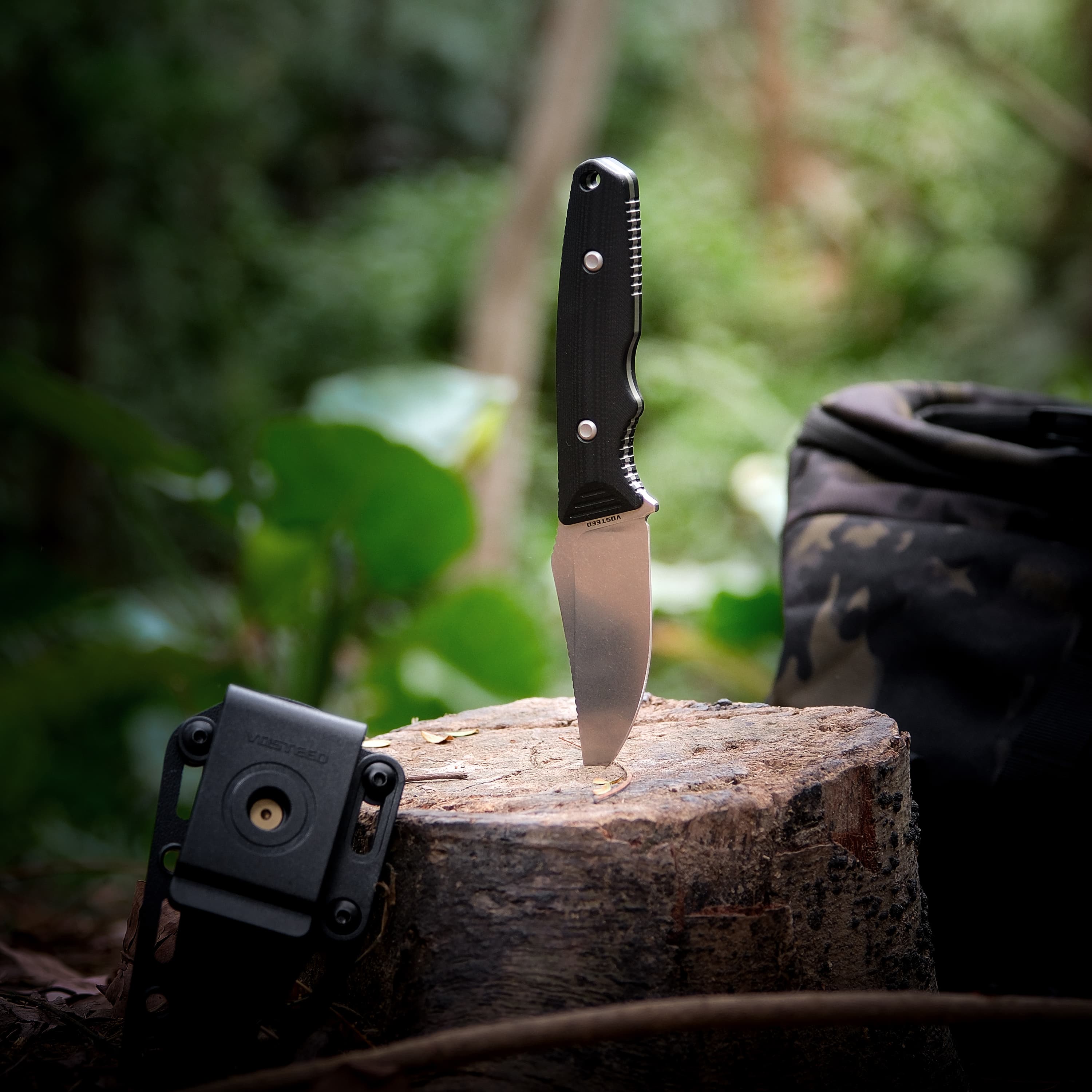 H-Back - Fixed Blade Knife (2.92" 14C28N Blade & G10 Handle) With S.O.A.R. Clip - D0401