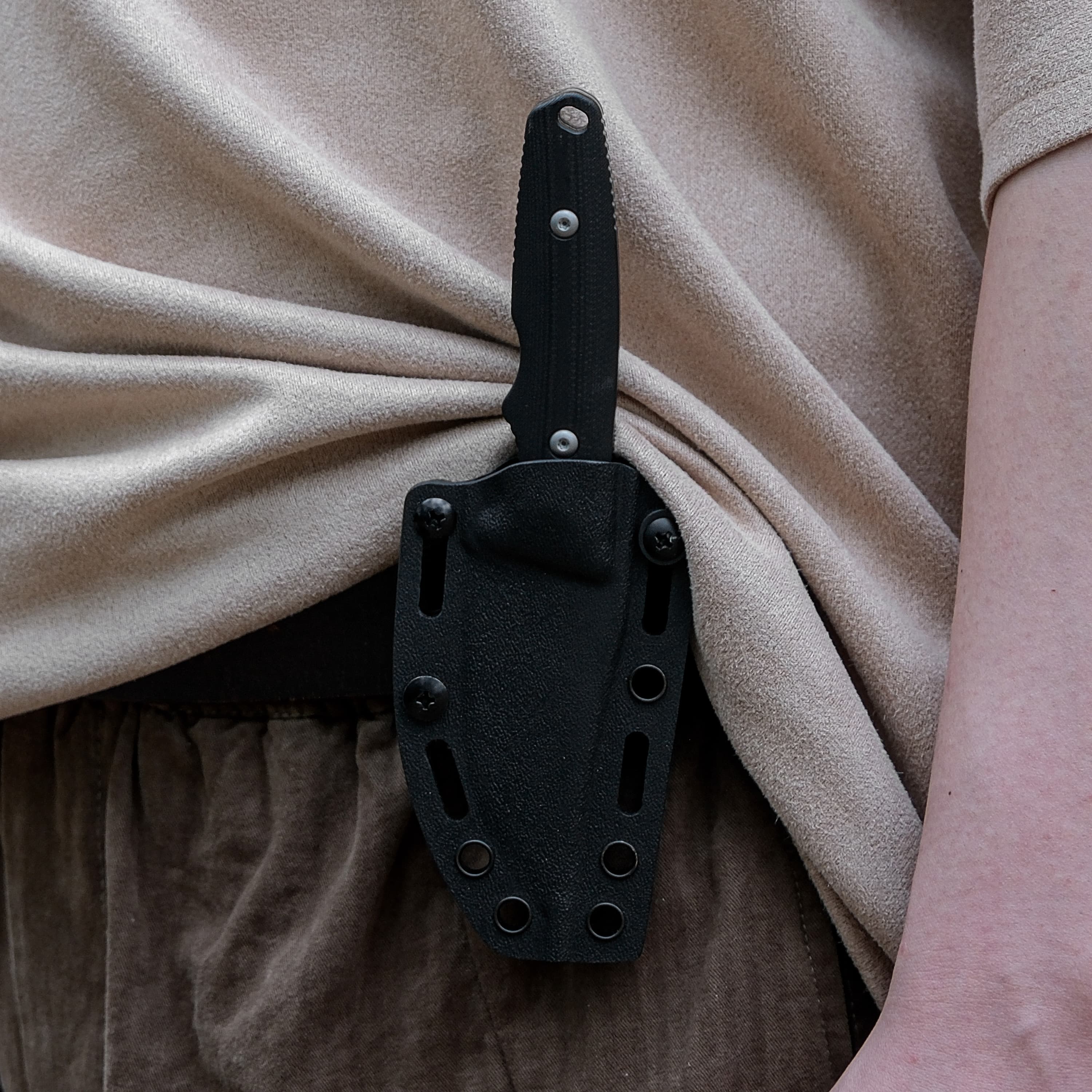 H-Back - Fixed Blade Knife (2.92" 14C28N Blade & G10 Handle) With S.O.A.R. Clip - D0401