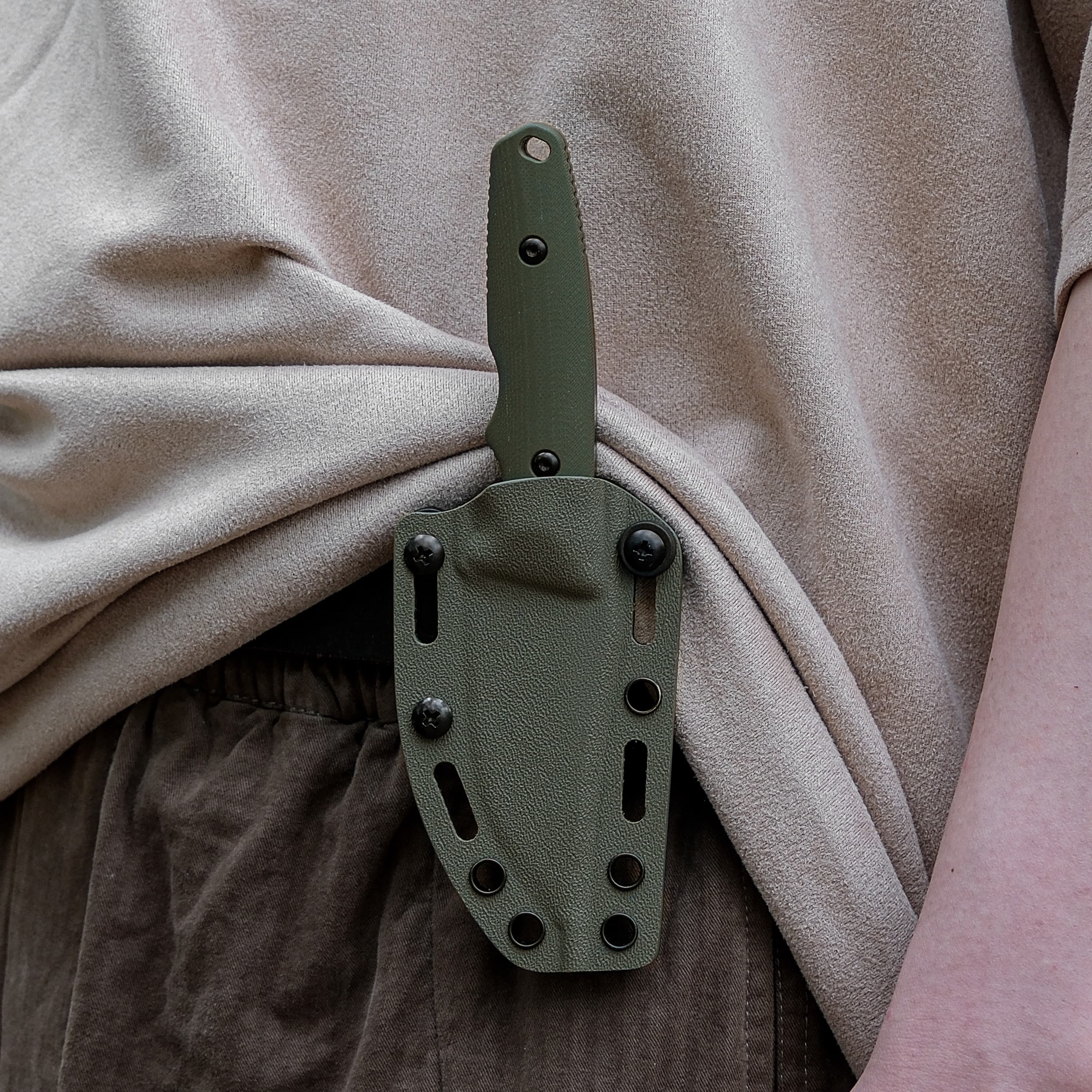 H-Back - Fixed Blade Knife (2.92" 14C28N Blade & G10 Handle) With S.O.A.R. Clip - D0402