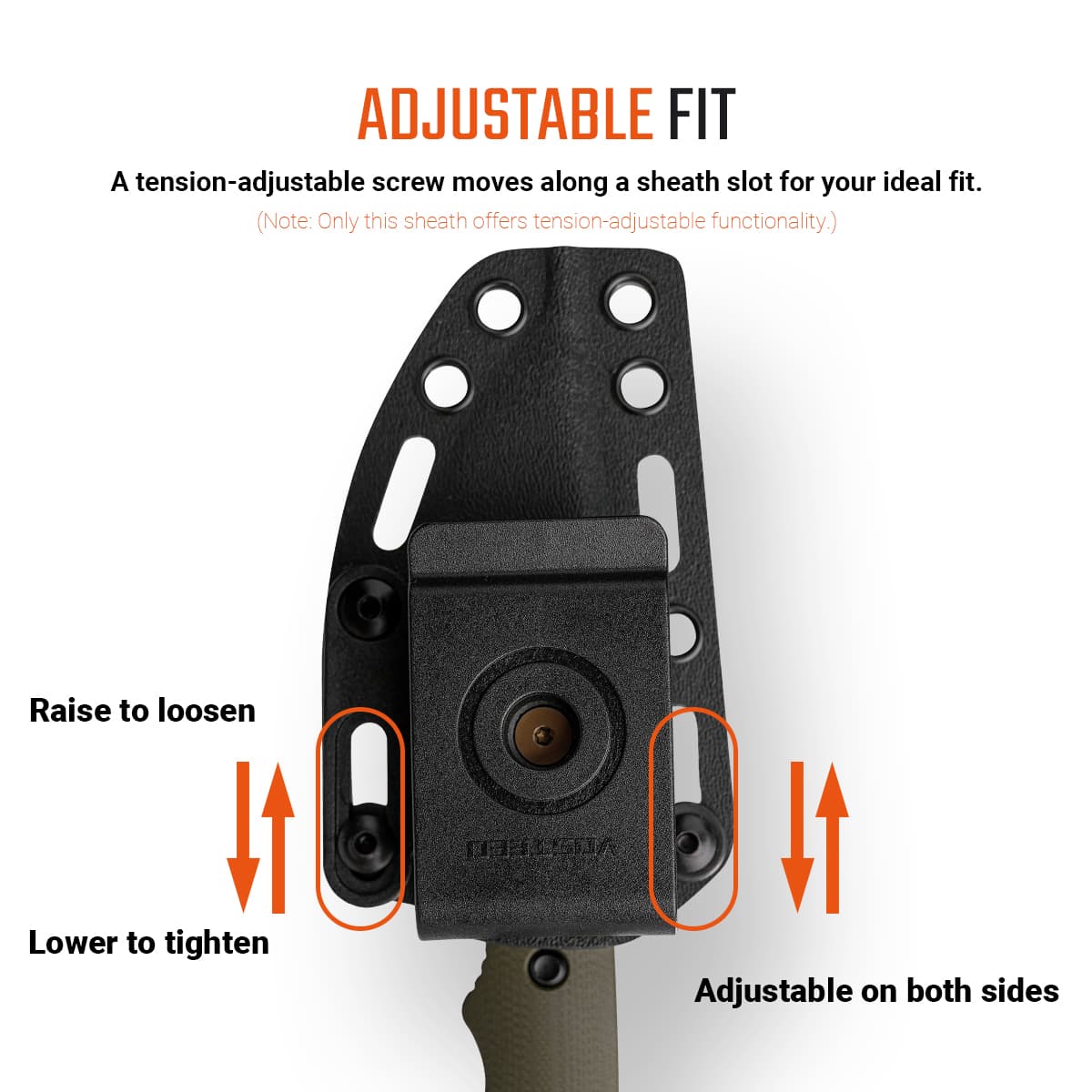 H-Back - Fixed Blade Knife (2.92" 14C28N Blade & G10 Handle) With S.O.A.R. Clip - D0402