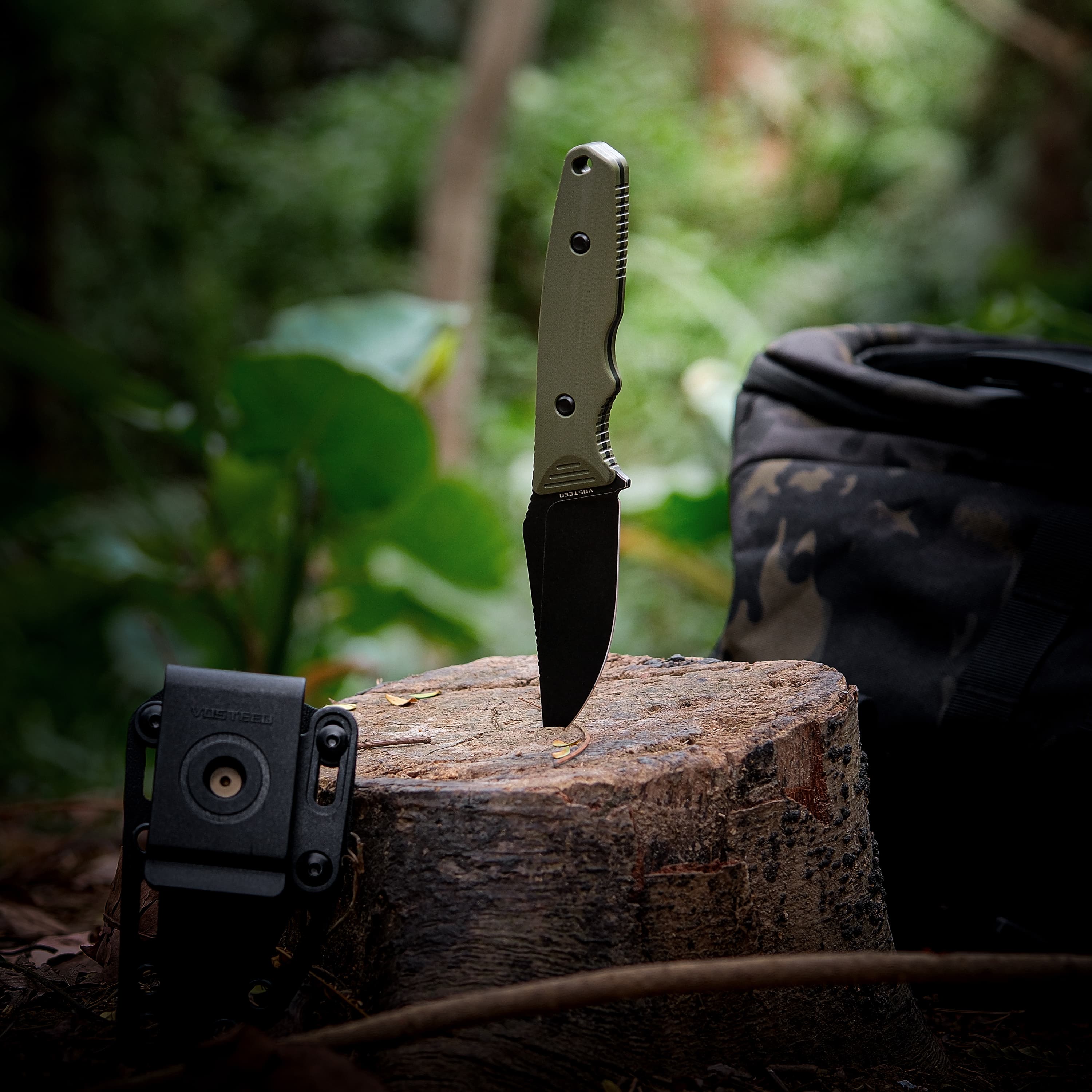 H-Back - Fixed Blade Knife (2.92" 14C28N Blade & G10 Handle) With S.O.A.R. Clip - D0402