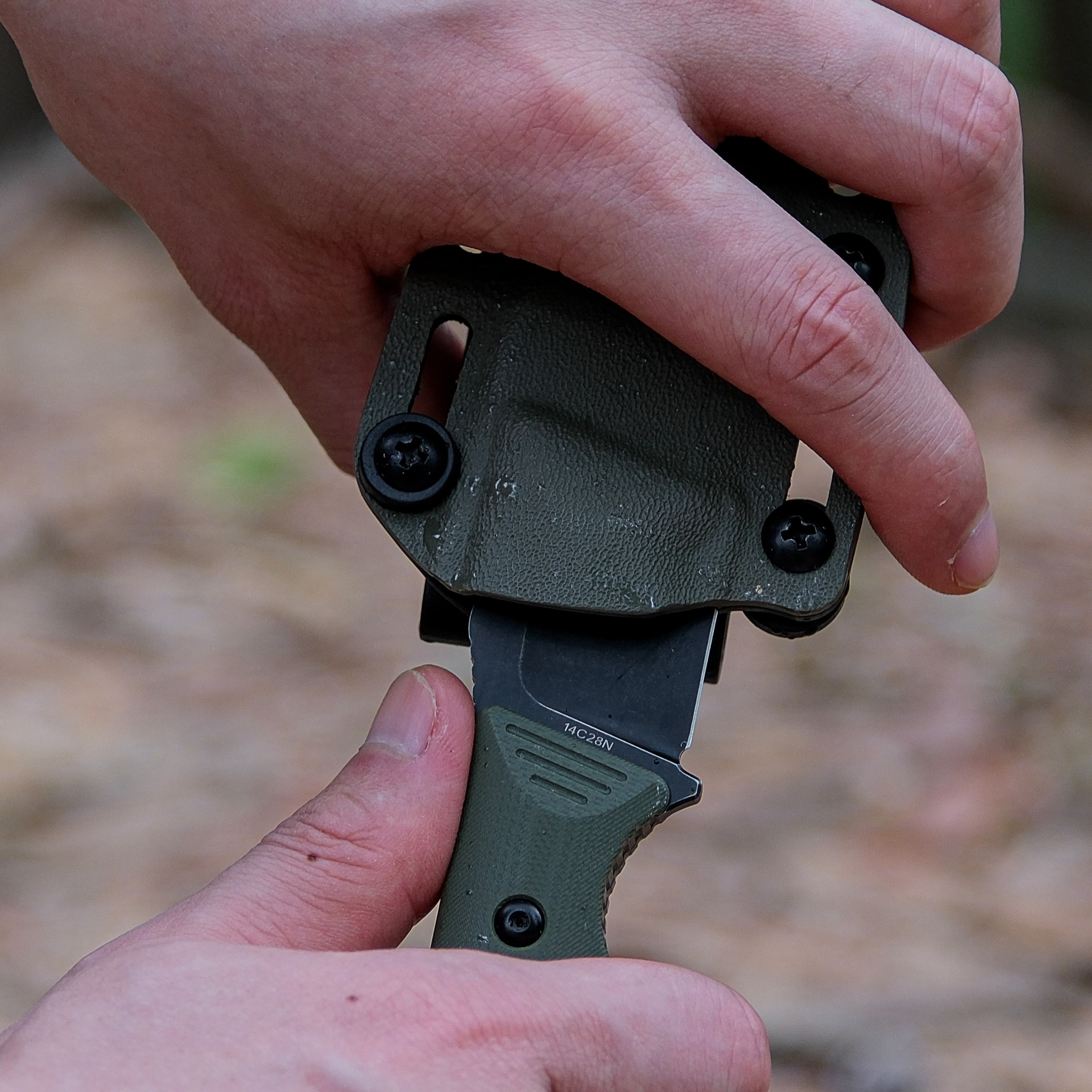 H-Back - Fixed Blade Knife (2.92" 14C28N Blade & G10 Handle) With S.O.A.R. Clip - D0402