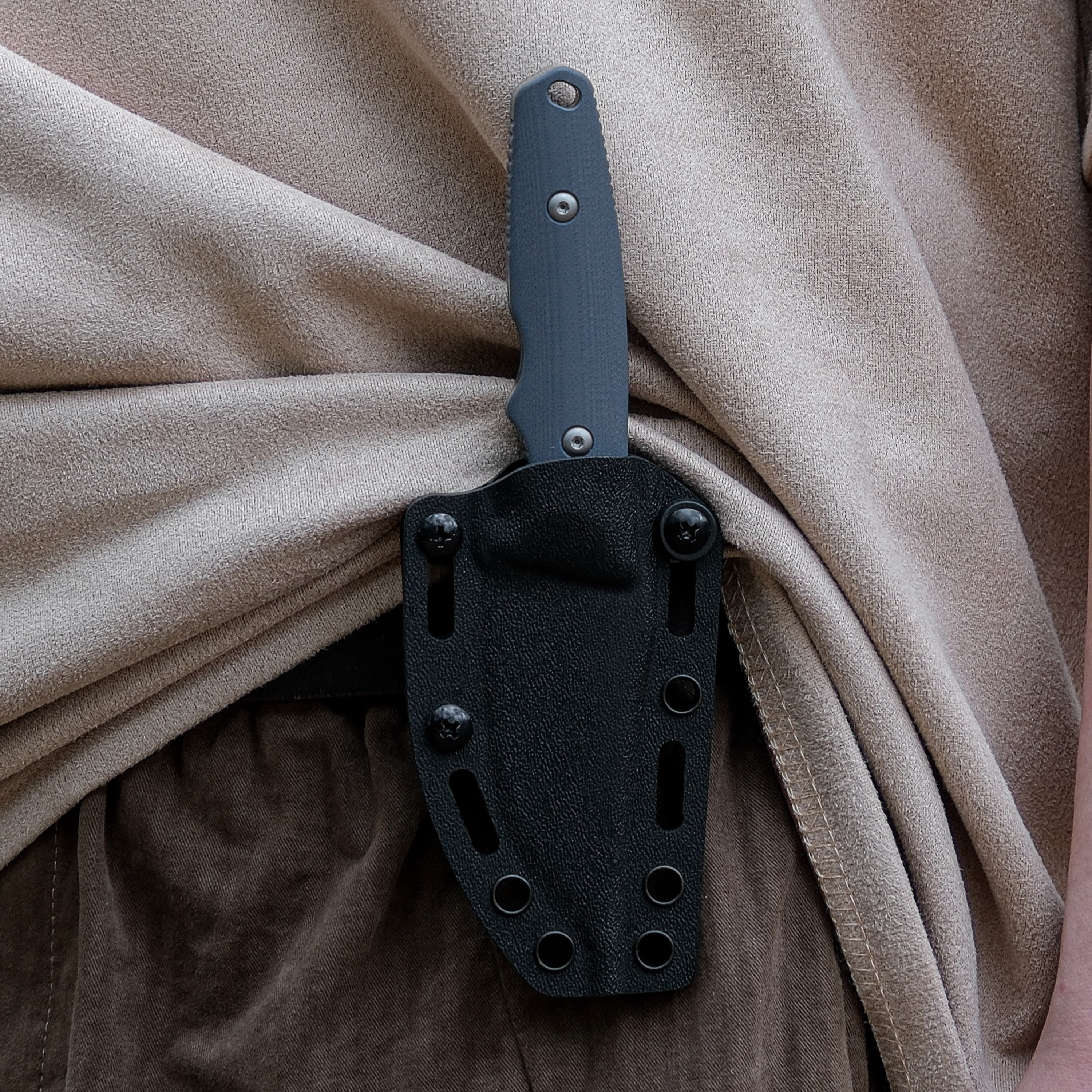 H-Back - Fixed Blade Knife (2.92" 14C28N Blade & G10 Handle) With S.O.A.R. Clip - D0403