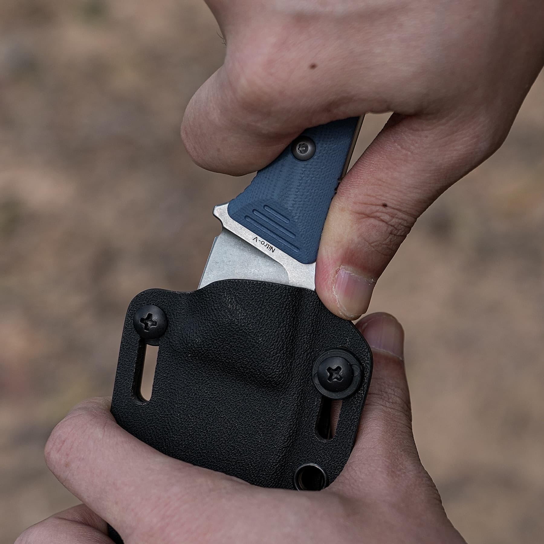 H-Back - Fixed Blade Knife (2.92" Nitro-V Blade & G10 Handle) With S.O.A.R. Clip - D0405