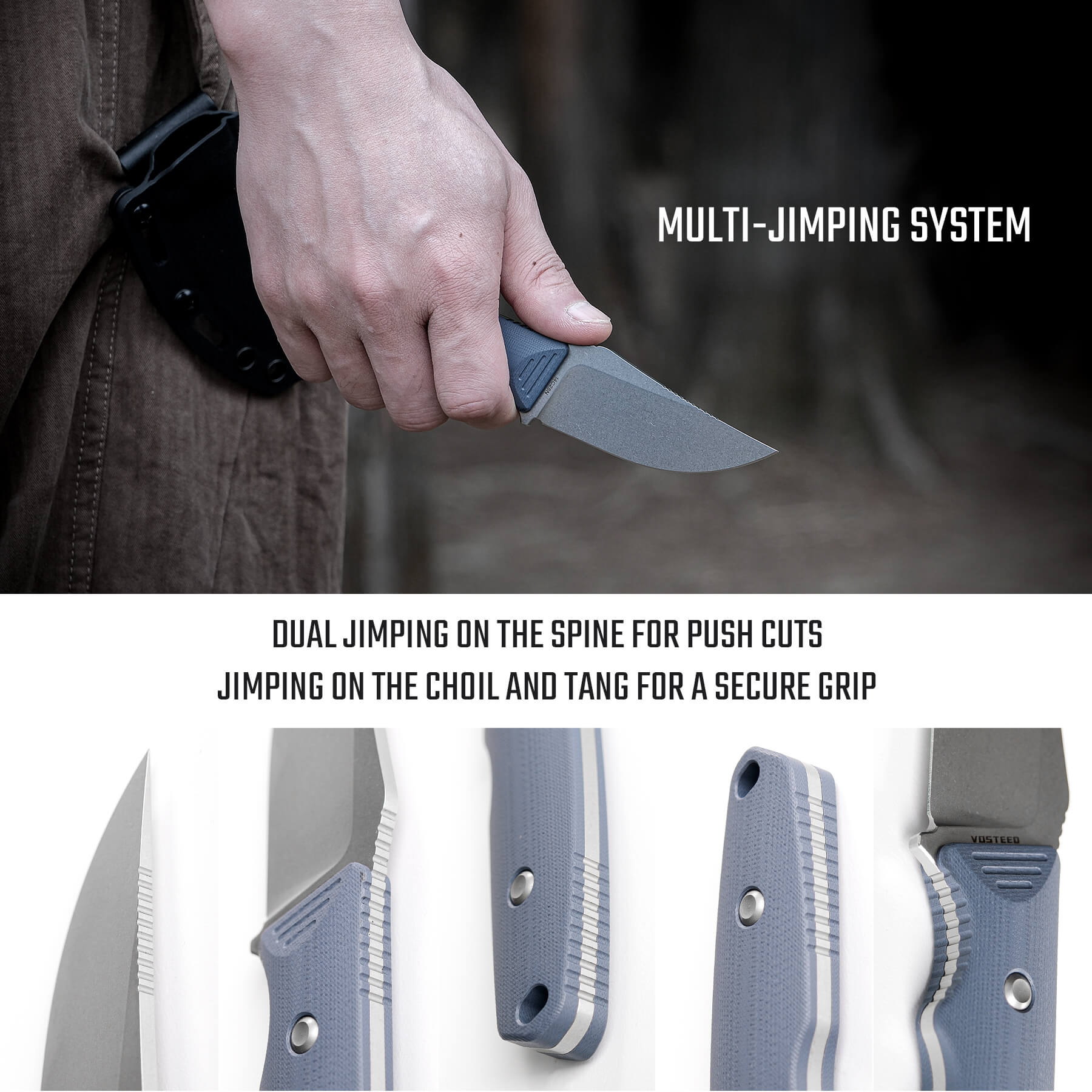 H-Back - Fixed Blade Knife (2.92" 14C28N Blade & G10 Handle) With S.O.A.R. Clip - D0403