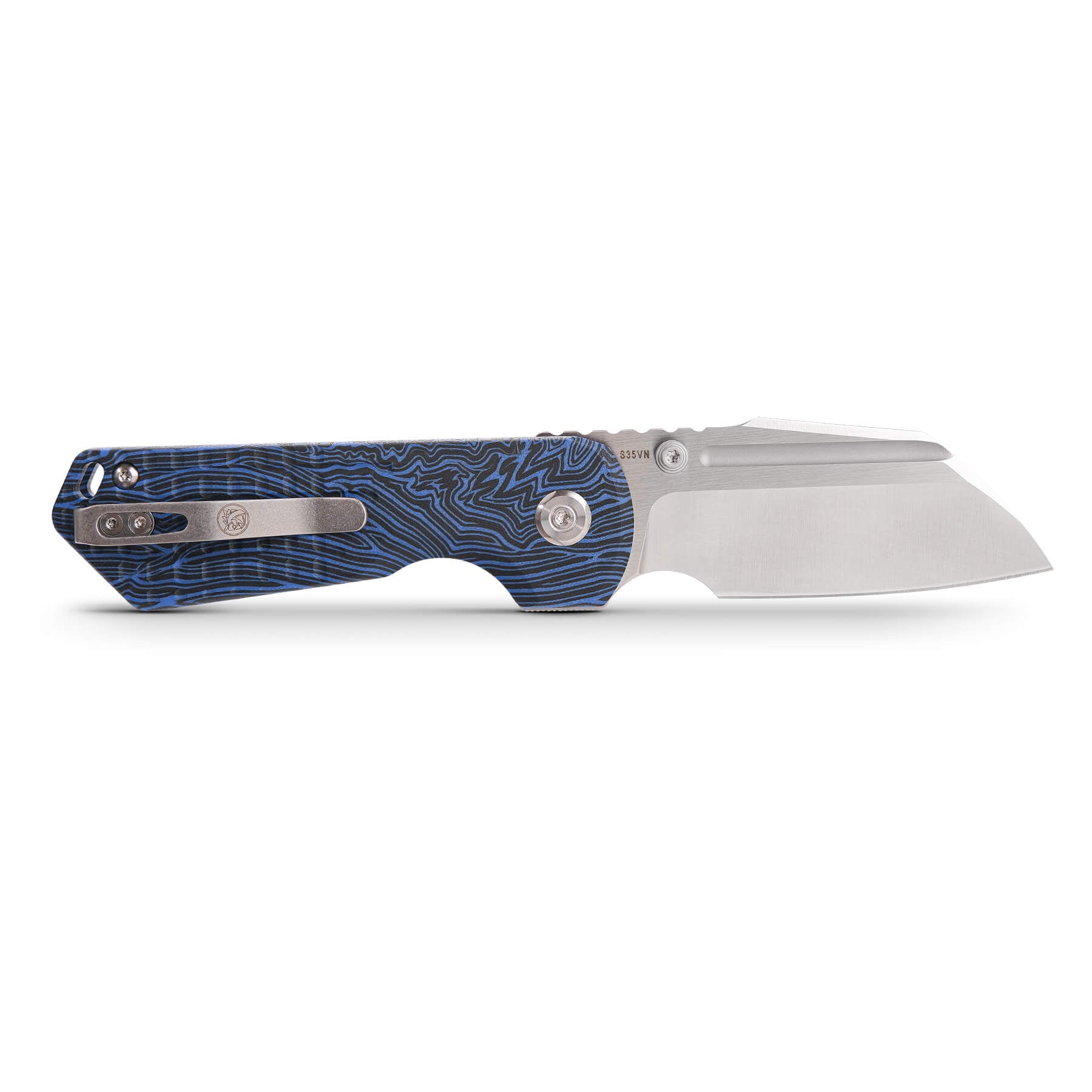 Vosteed Hedgehog Knife, S35VN Blade, Blue and Black Handle