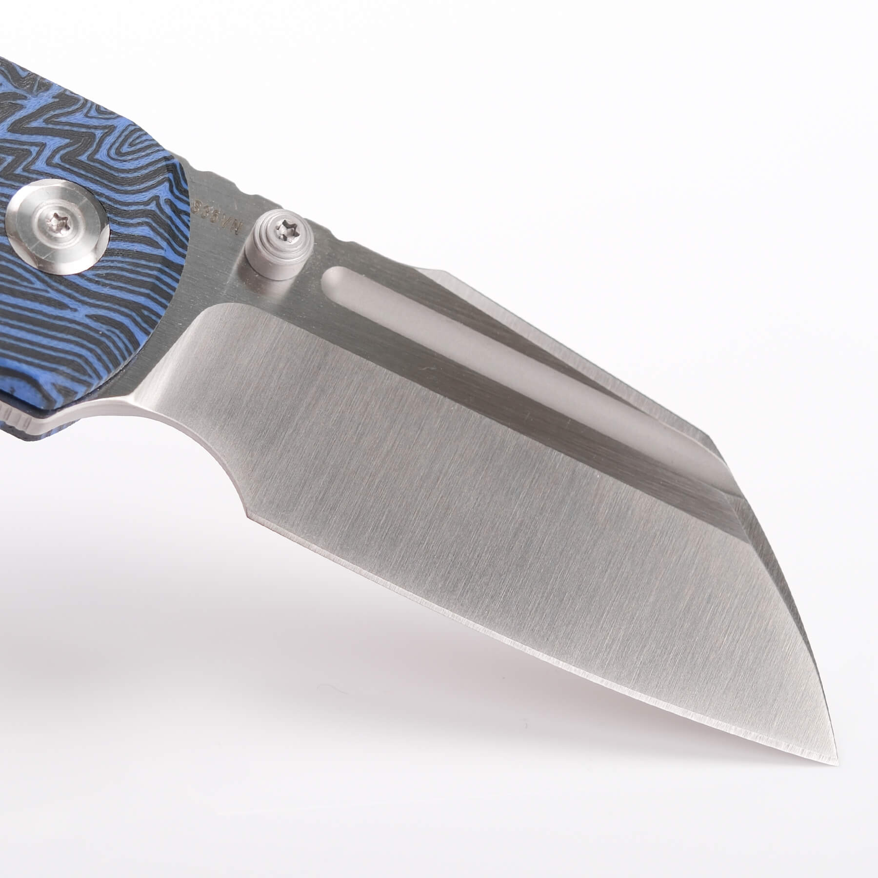 Vosteed Hedgehog knife blade detail, S35VN steel