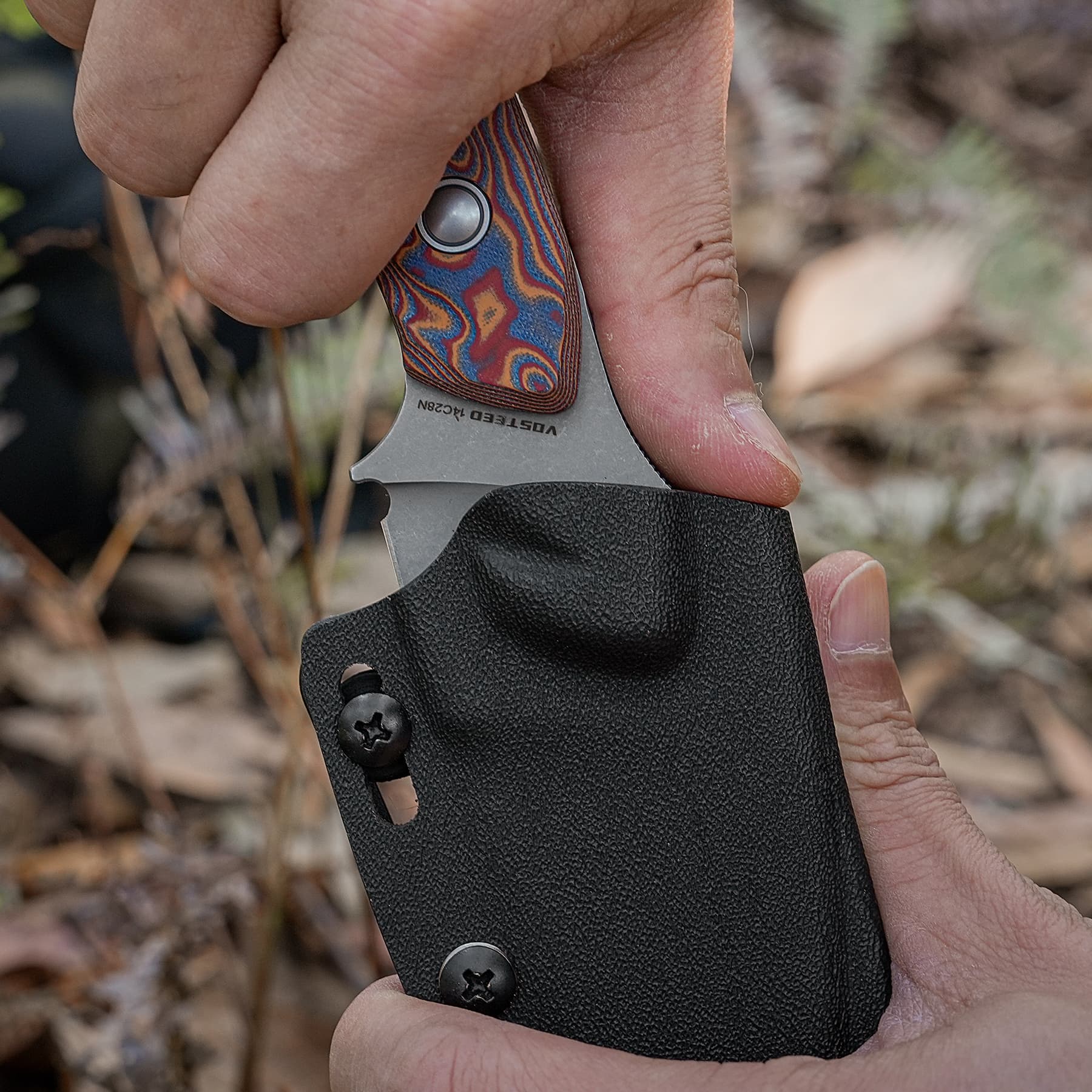 Coming Soon - Inferno- Fixed Blade Knife (3.57" 14C28N Blade & Micarta Handle) With S.O.A.R. Clip - D0803)