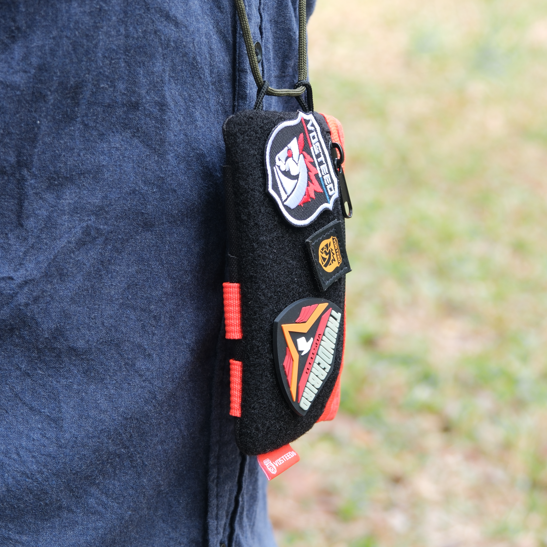 Vosteed knife pouch with Thunderbird patch