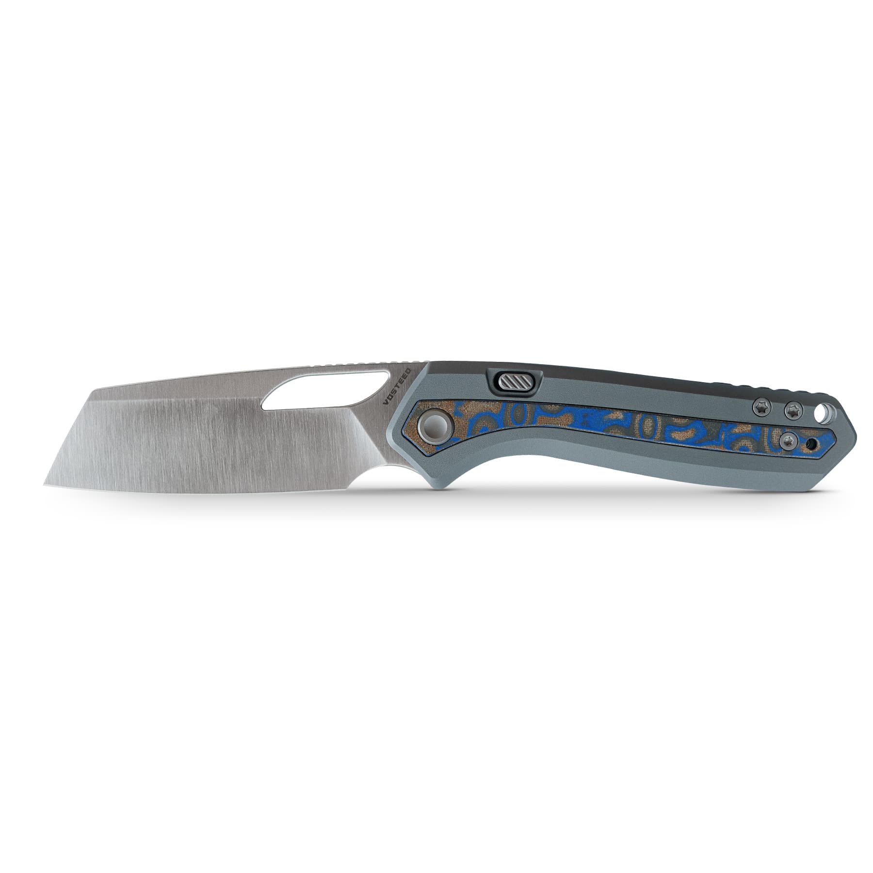 Kroc -Top Liner Lock (2.99" S35VN Blade & Aluminum & Ocean Micarta Handle) - A1801