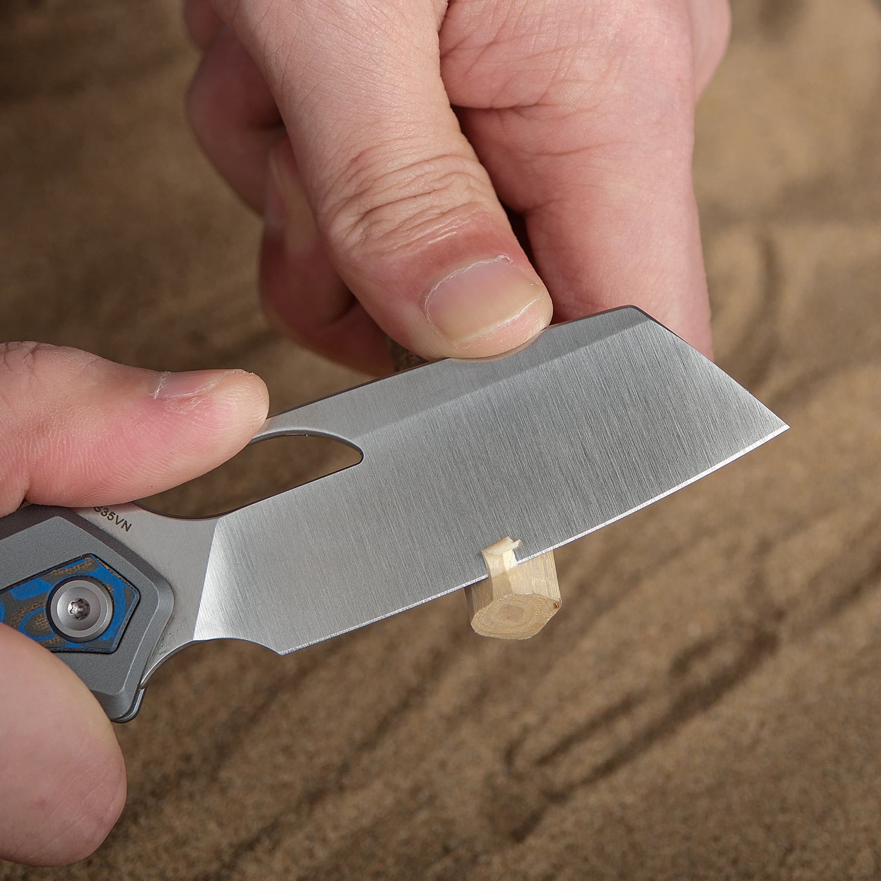 Kroc -Top Liner Lock (2.99" S35VN Blade & Aluminum & Ocean Micarta Handle) - A1801