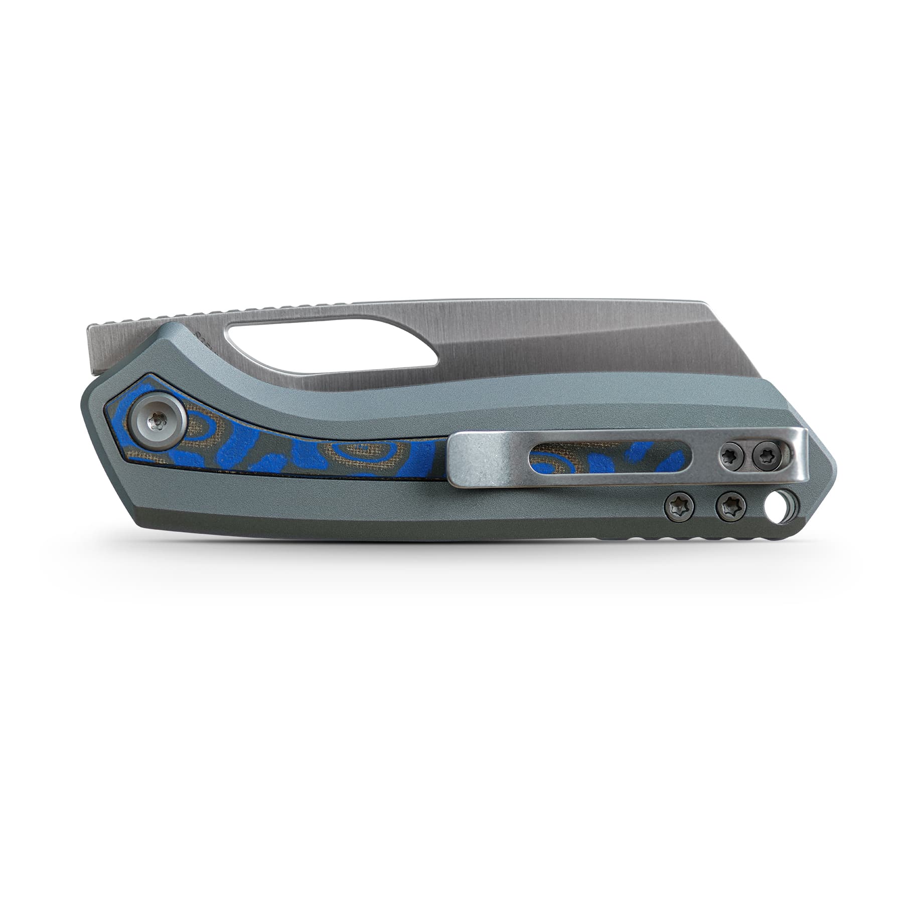 Kroc -Top Liner Lock (2.99" S35VN Blade & Aluminum & Ocean Micarta Handle) - A1801