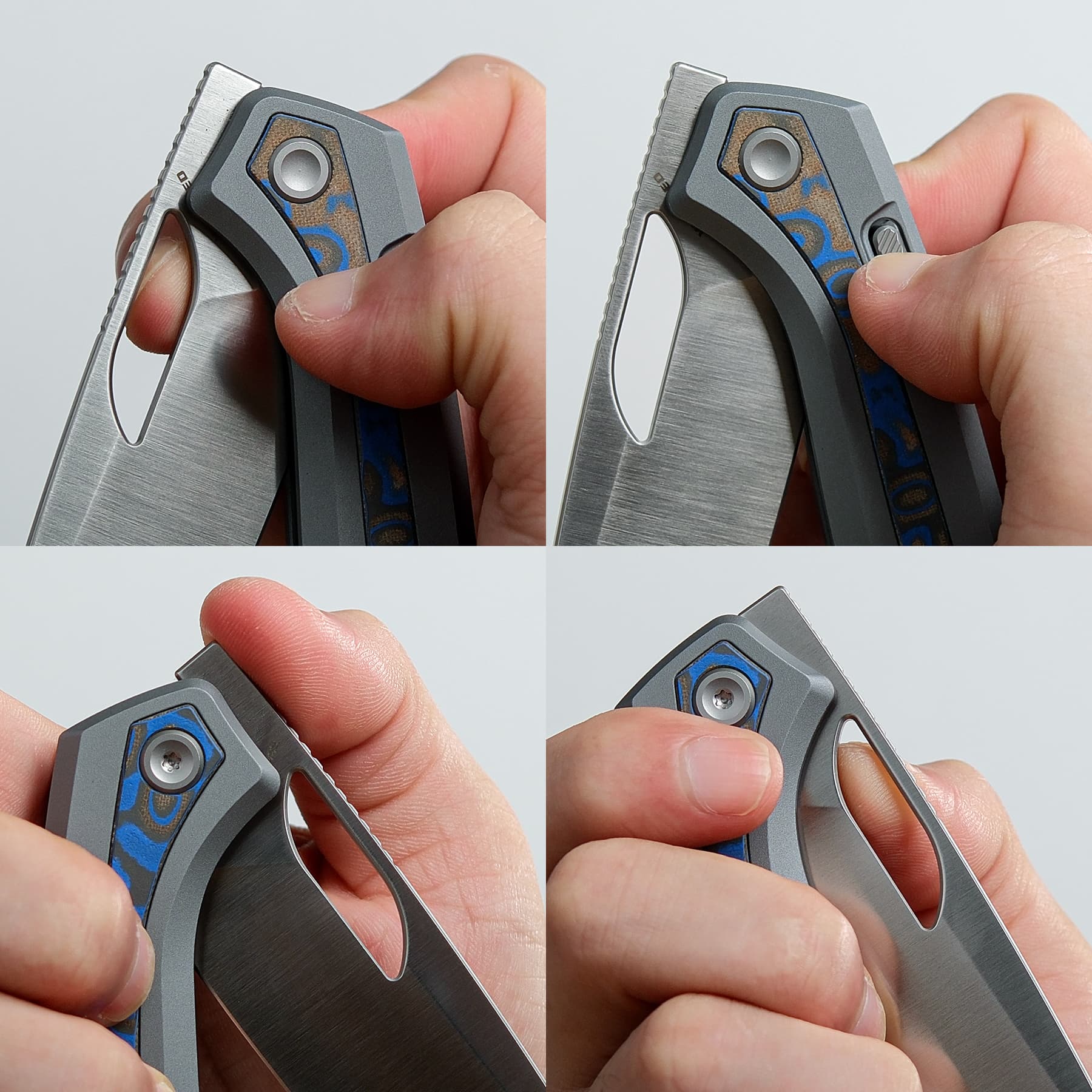 Kroc -Top Liner Lock (2.99" S35VN Blade & Aluminum & Ocean Micarta Handle) - A1801