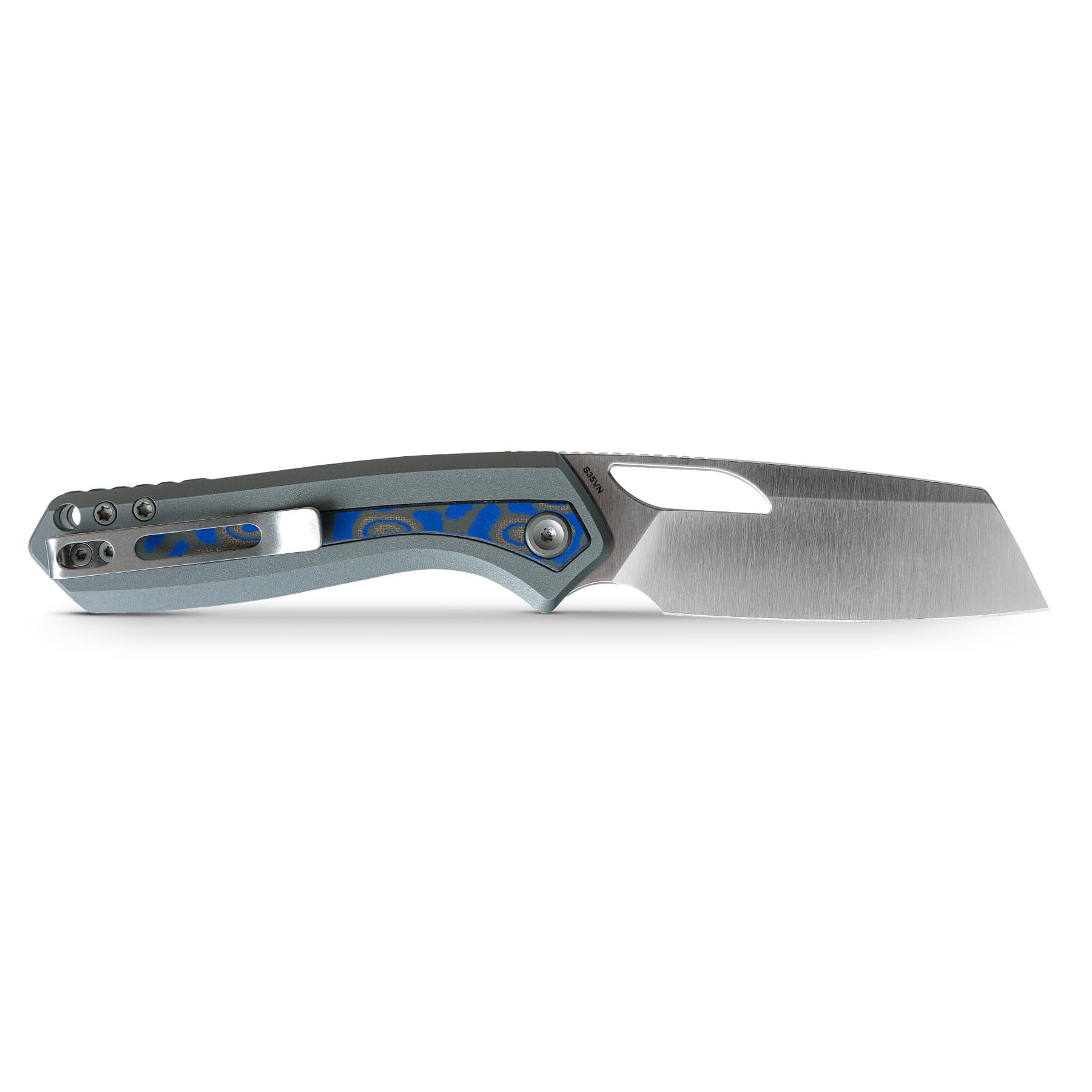 Kroc -Top Liner Lock (2.99" S35VN Blade & Aluminum & Ocean Micarta Handle) - A1801