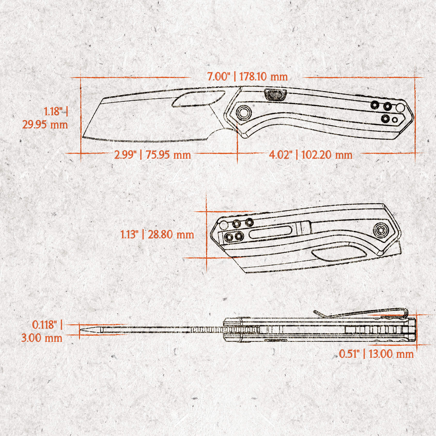 Kroc -Top Liner Lock (2.99" 14C28N Blade & G10 Handle) - A1805