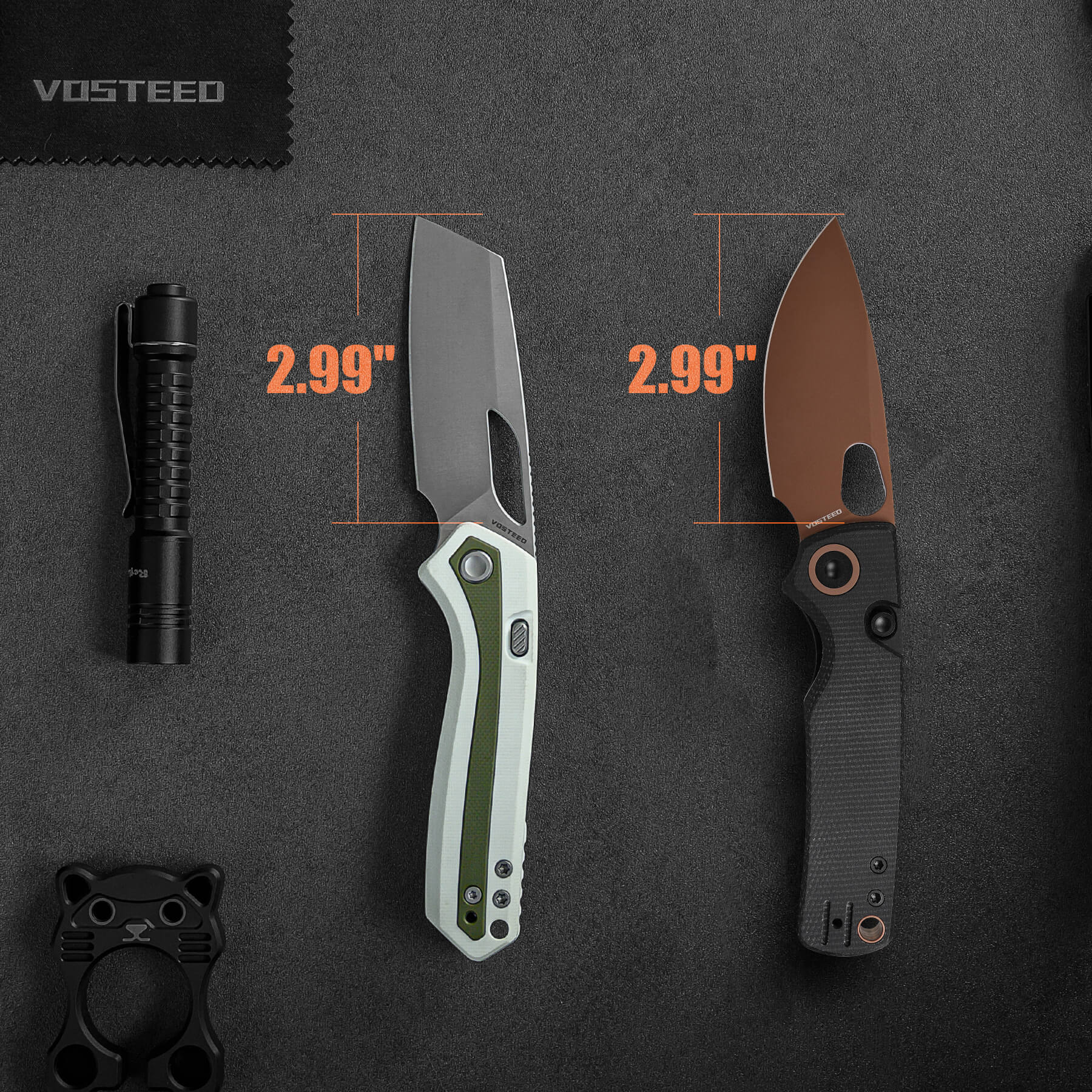 Kroc -Top Liner Lock (2.99" 14C28N Blade & G10 Handle) - A1808